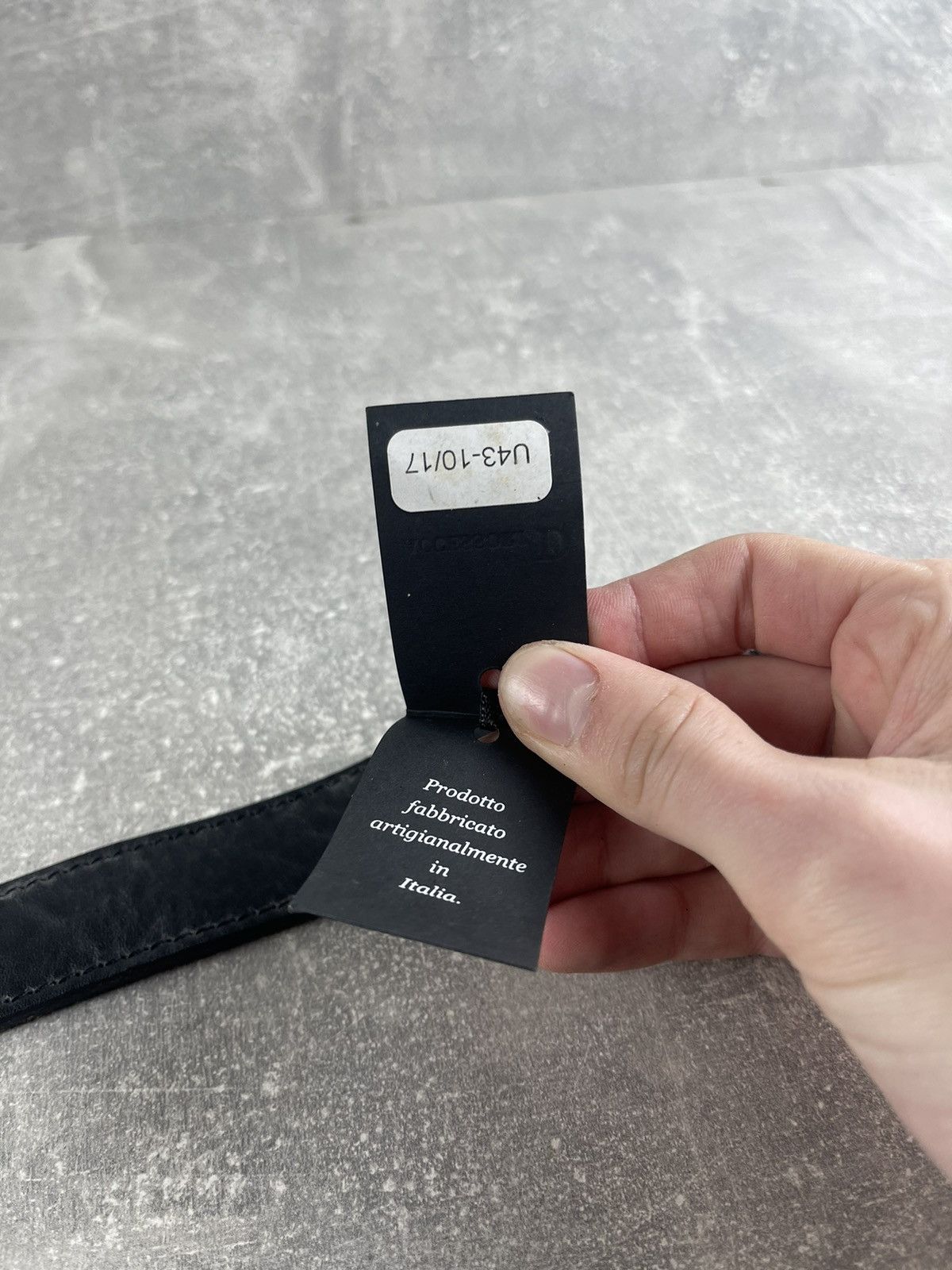 Genuine Leather Black Avant Garde Vintage Leather Belt Handcrafted Artisan Size 42 - 7 Thumbnail