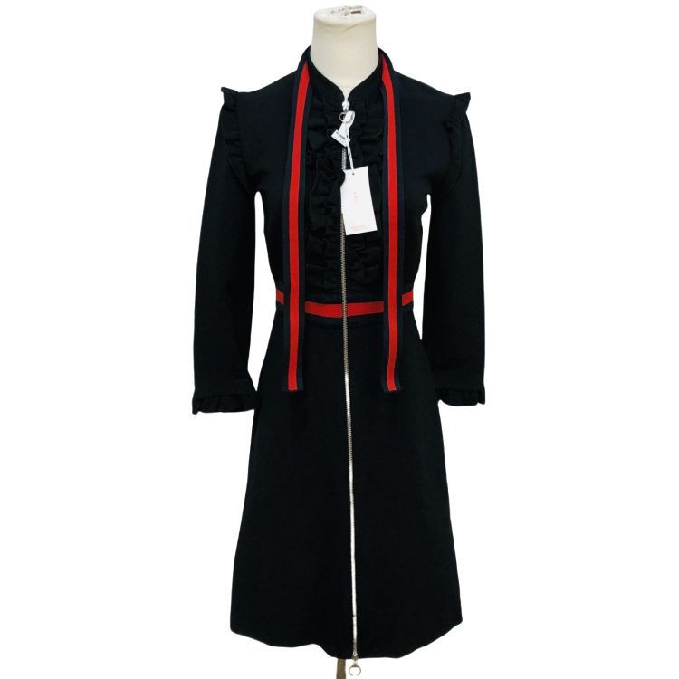 Gucci Gucci Ruffle Trim Zip Dress Size S Size S / US 4 / IT 40 - 1 Thumbnail