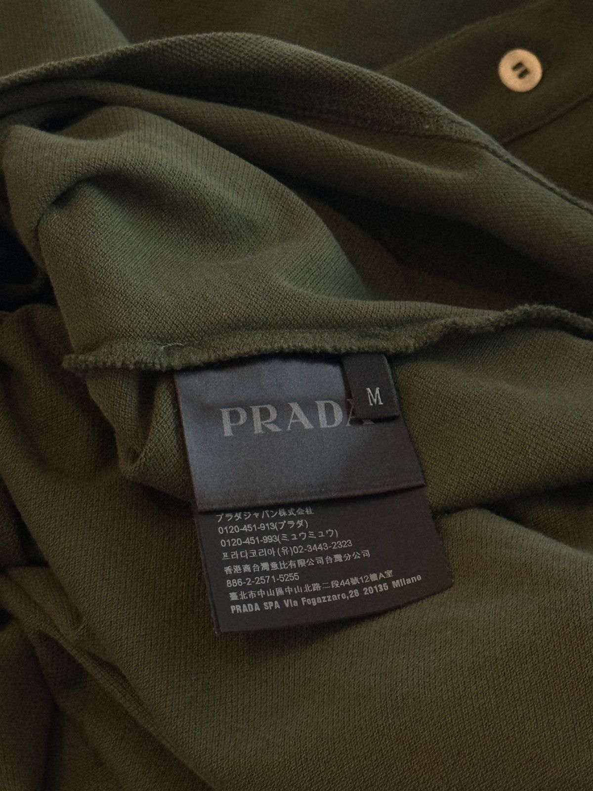 Prada Prada green khaki polo shirt button basic luxury Size US M / EU 48-50 / 2 - 7 Thumbnail