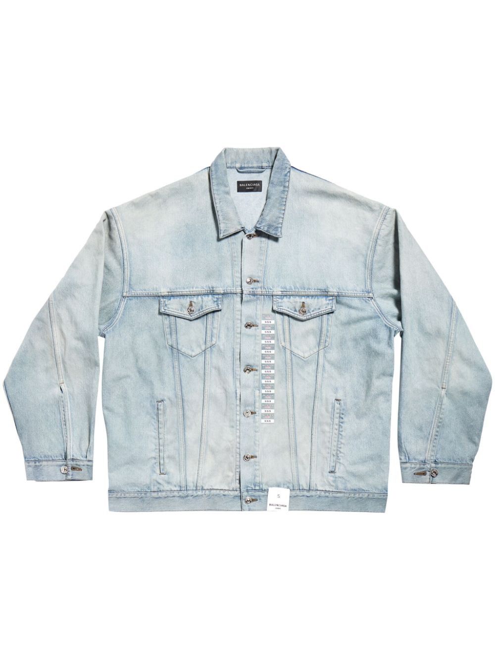 Balenciaga o1la1rc1a0625 Denim Size Sticker Jacket in Blue Size US L / EU 52-54 / 3 - 1 Thumbnail