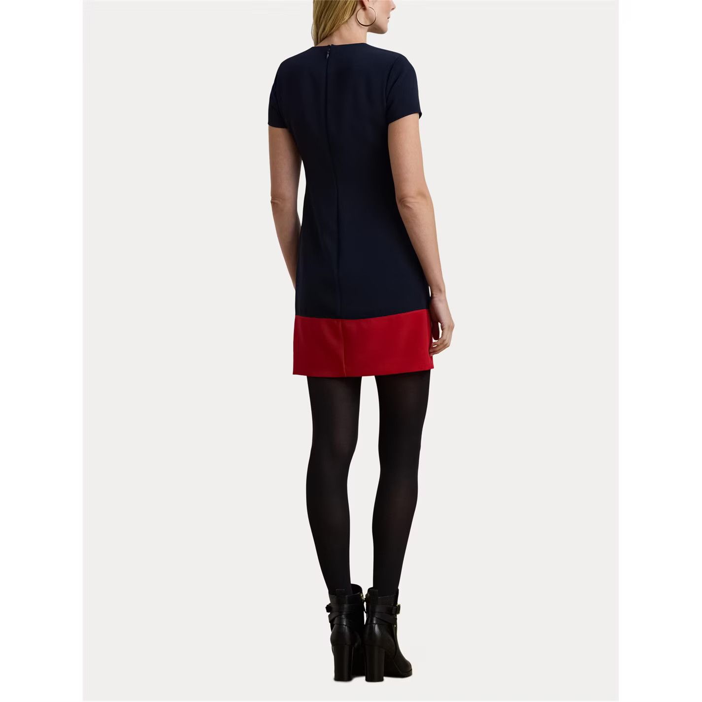 Lauren Ralph Lauren o1g2r1mq0825 Kusmae Dress in Navy/Red Size XS / US 0-2 / IT 36-38 - 3 Thumbnail