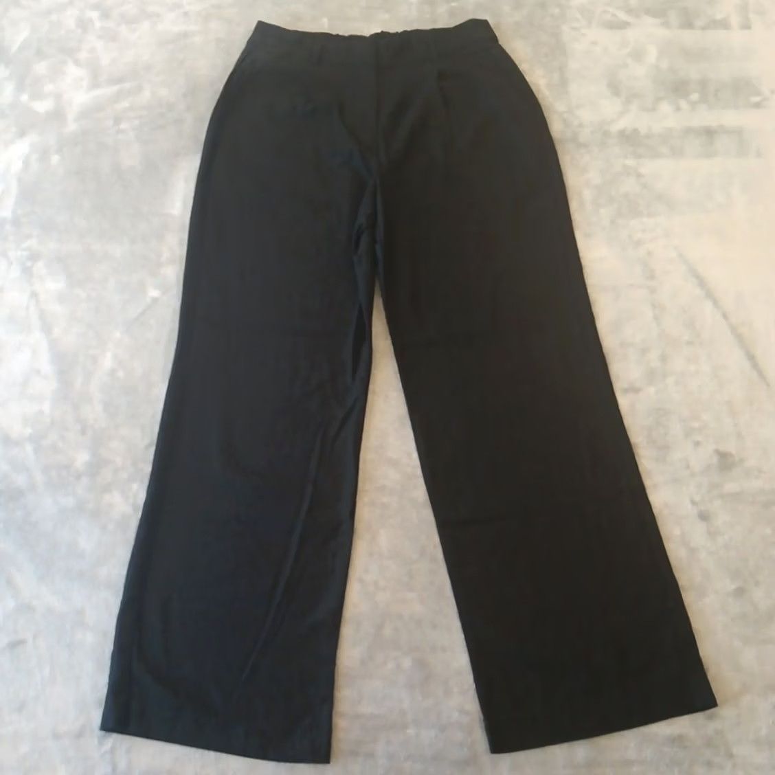 Old Navy Old Navy Taylor Wide Leg Trouser Pants Womens Medium Black Linen Blend Pockets Size 32" / US 10 / IT 46 - 2 Thumbnail