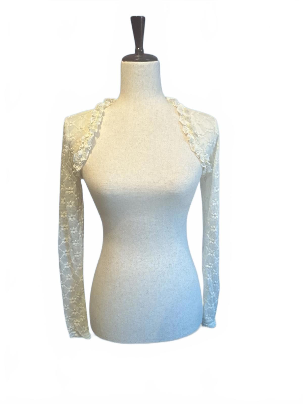Forever 21 Forever 21 Women's Lace Shrug Bolero, Small, Ivory Size S / US 4 / IT 40 - 1 Thumbnail