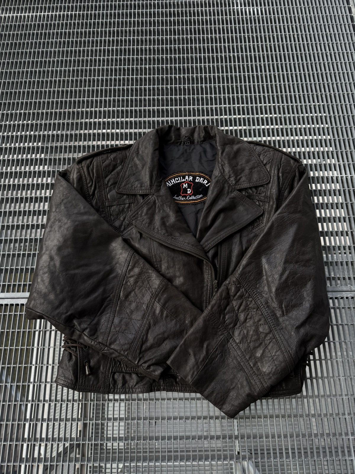 Genuine Leather Avant-garde Cropped Lamp Leather Jacket Size L / US 10 / IT 46 - 12 Thumbnail