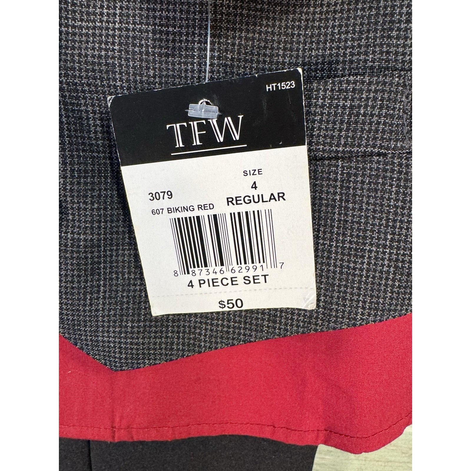 Other TFW Boys Long Sleeve 4 Pc Burgundy Red & Black Dress Pant Su Size US XS / EU 42 / 0 - 2 Thumbnail