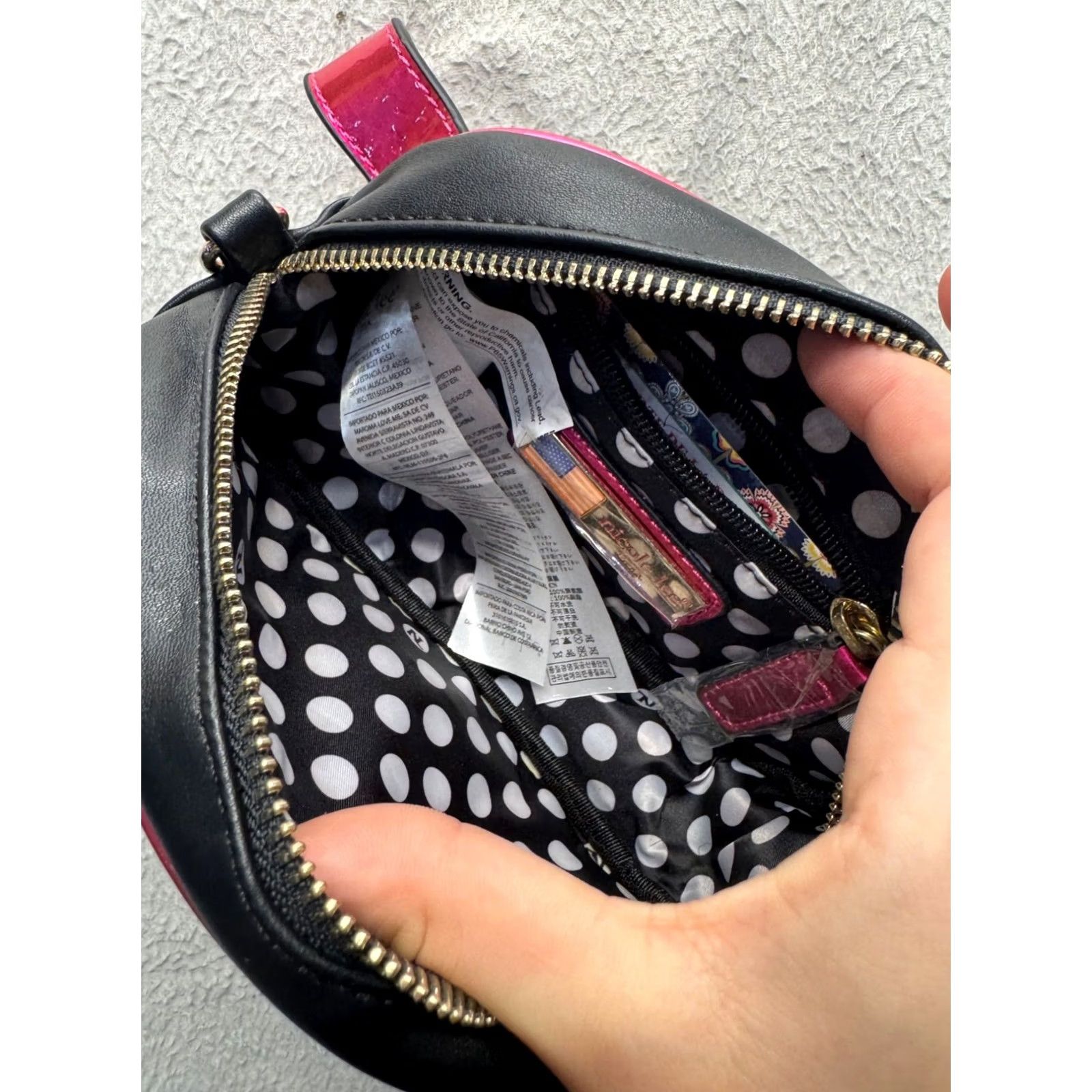 Lee Nicole Lee Pop Art Belt Bag Crossbody Women's S Black Pink Adjustable Strap Zipper Eco Leather Polyester 7.5x5x1.5 Size ONE SIZE - 5 Thumbnail