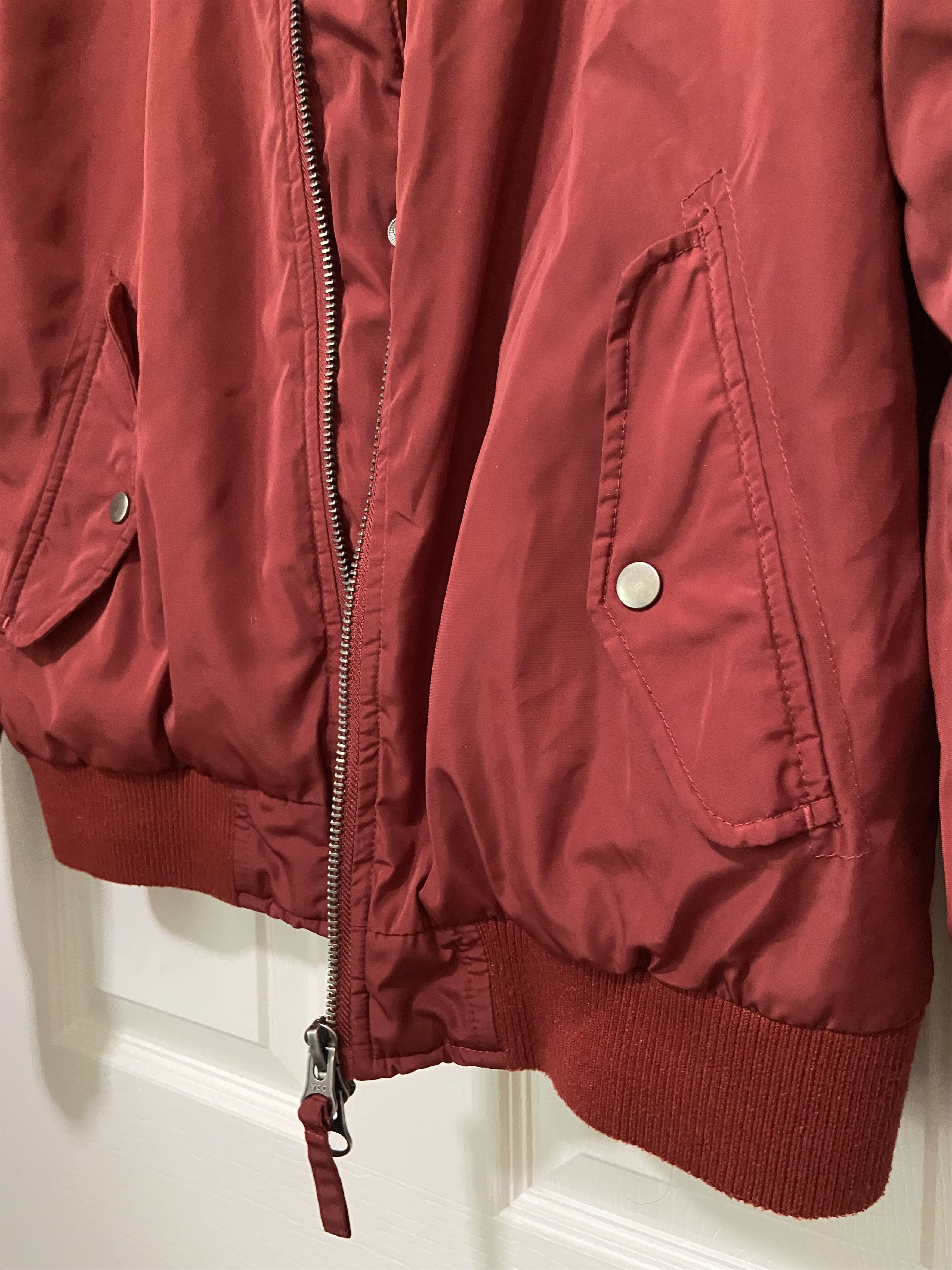 Topman Topman Burgundy Nylon Bomber Jacket Men’s Large Size US L / EU 52-54 / 3 - 7 Thumbnail