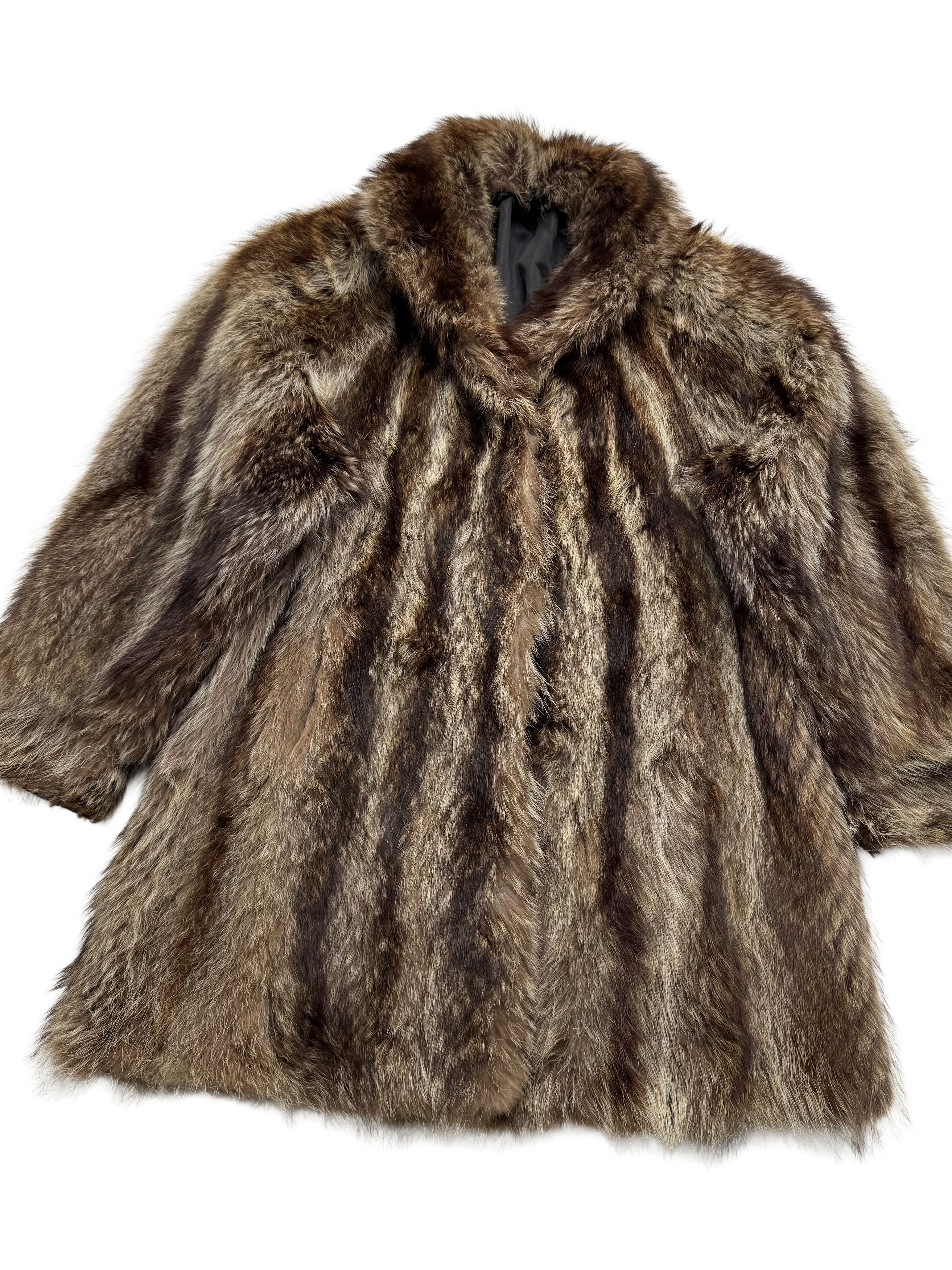 Vintage Vintage Real Fur Coat Brown Long Fur Jacket Winter Luxury Size L / US 10 / IT 46 - 5 Thumbnail