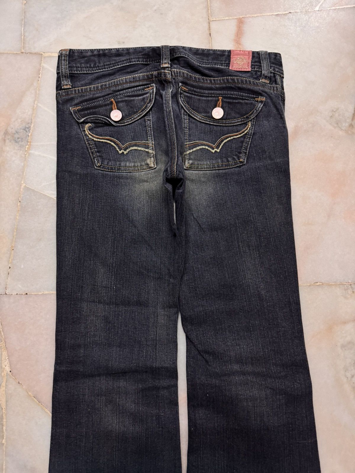 Tornado Mart VINTAGE 2000s GEORGIA BELL BOTTOM BOOTCUT MUD-WASHED Size US 28 / EU 44 - 10 Thumbnail