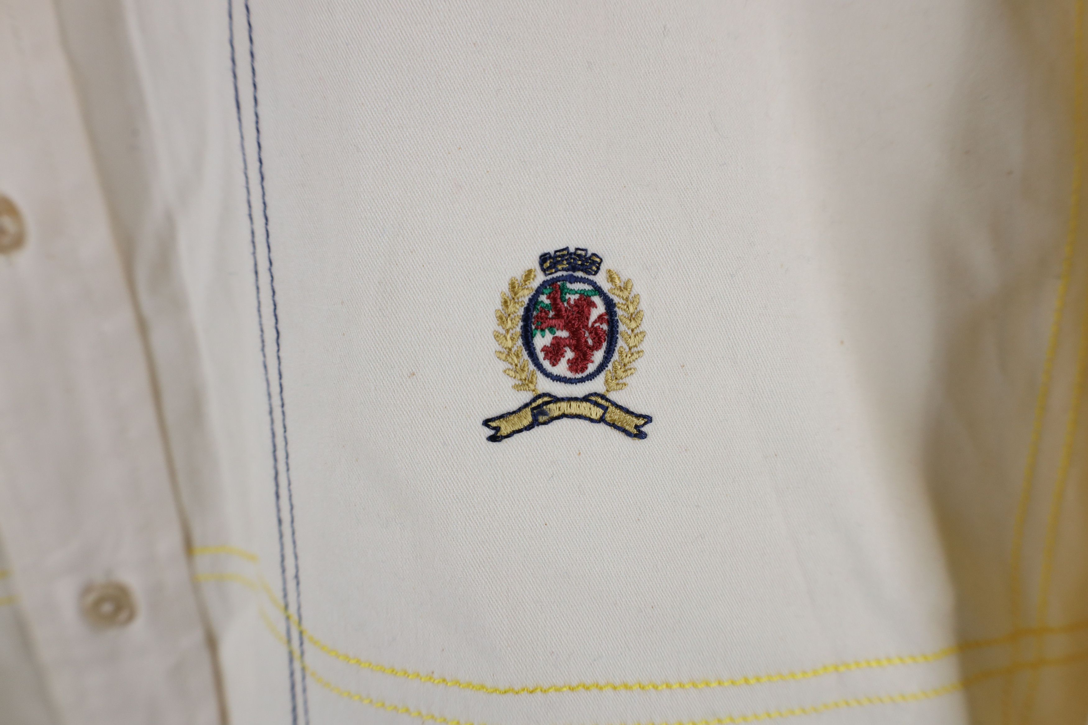 Tommy Hilfiger × Vintage Vintage 90s Tommy Hilfiger Rainbow Plaid Button Down Shirt Size US XL / EU 56 / 4 - 4 Thumbnail
