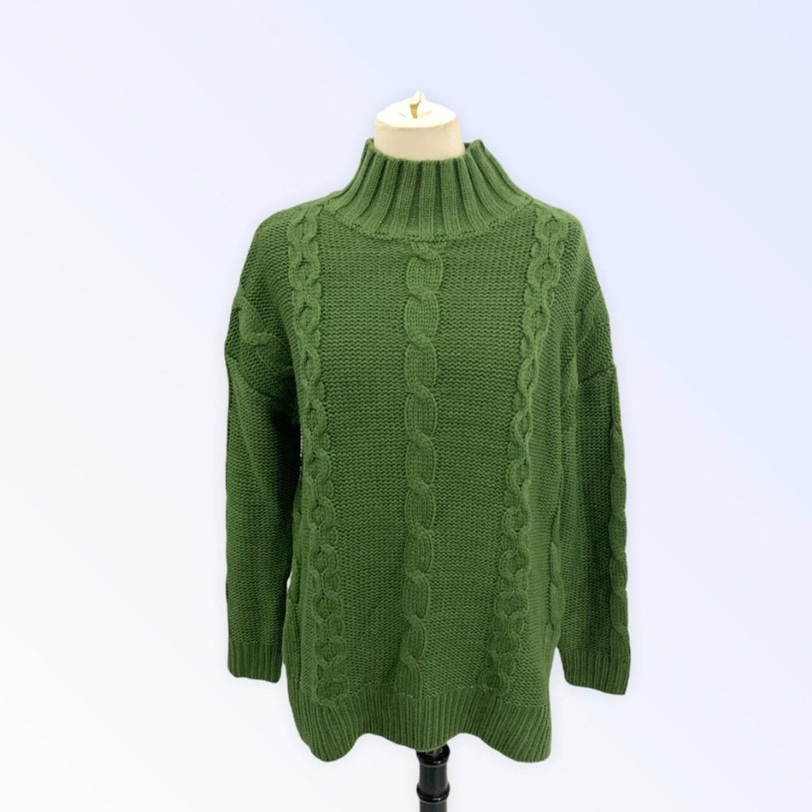 BB Dakota BB Dakota Surplus Green Cable Knit Tunic Sweater NWT Small Size S / US 4 / IT 40 - 1 Thumbnail
