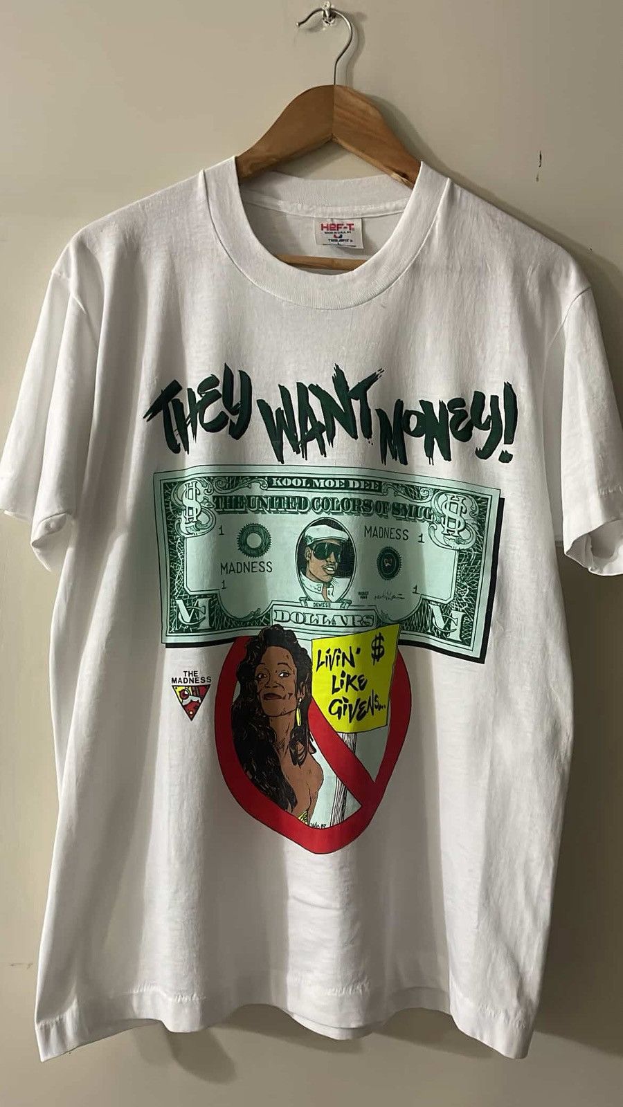 Rap Tees Rare Vintage 80s Kool Moe Dee I want Money Rap T-Shirt Size US L / EU 52-54 / 3 - 1 Thumbnail