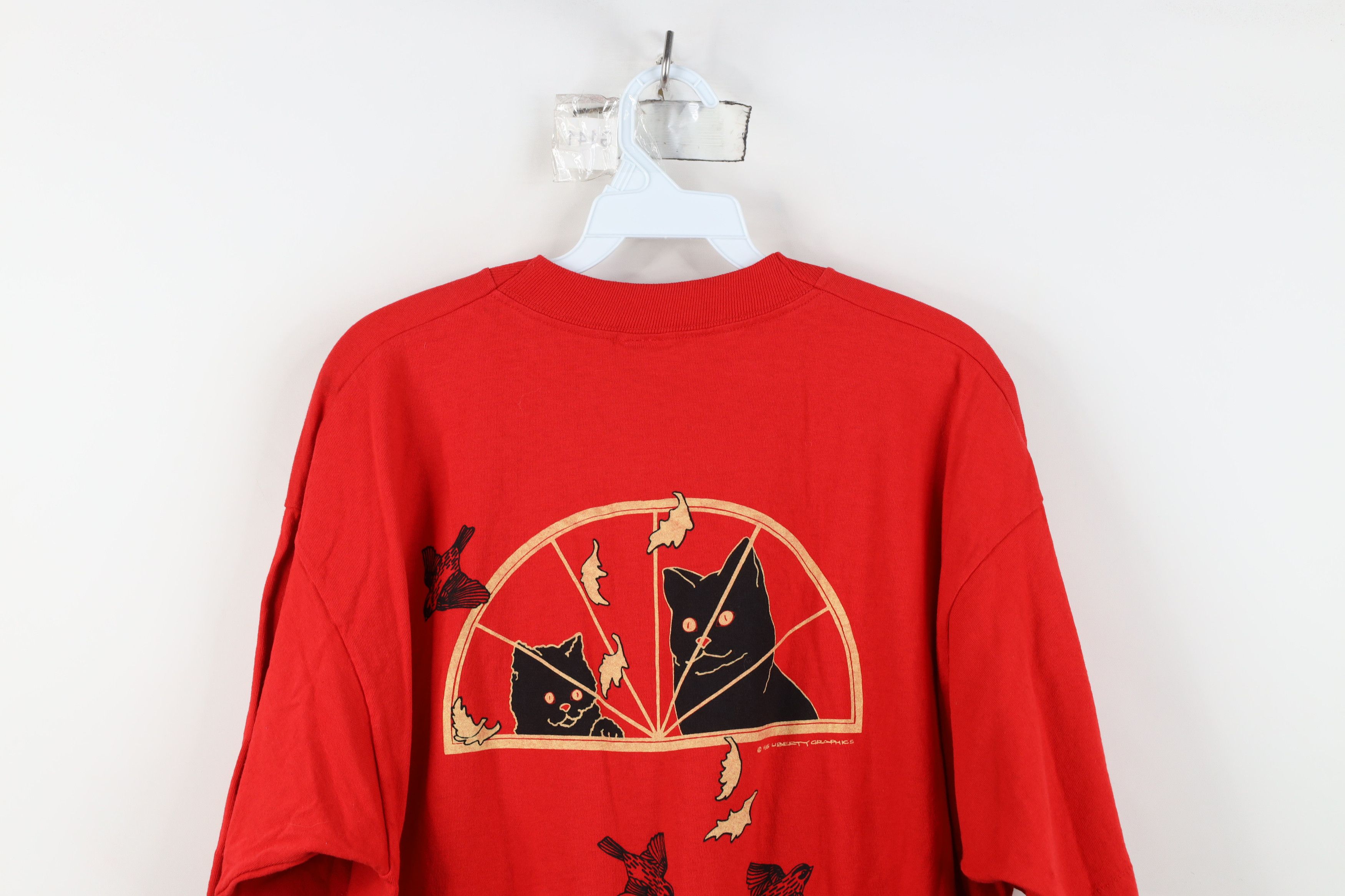 Vintage Vintage 90s Streetwear Kitten House Cat T-Shirt Red USA Size XL / US 12-14 / IT 48-50 - 14 Thumbnail