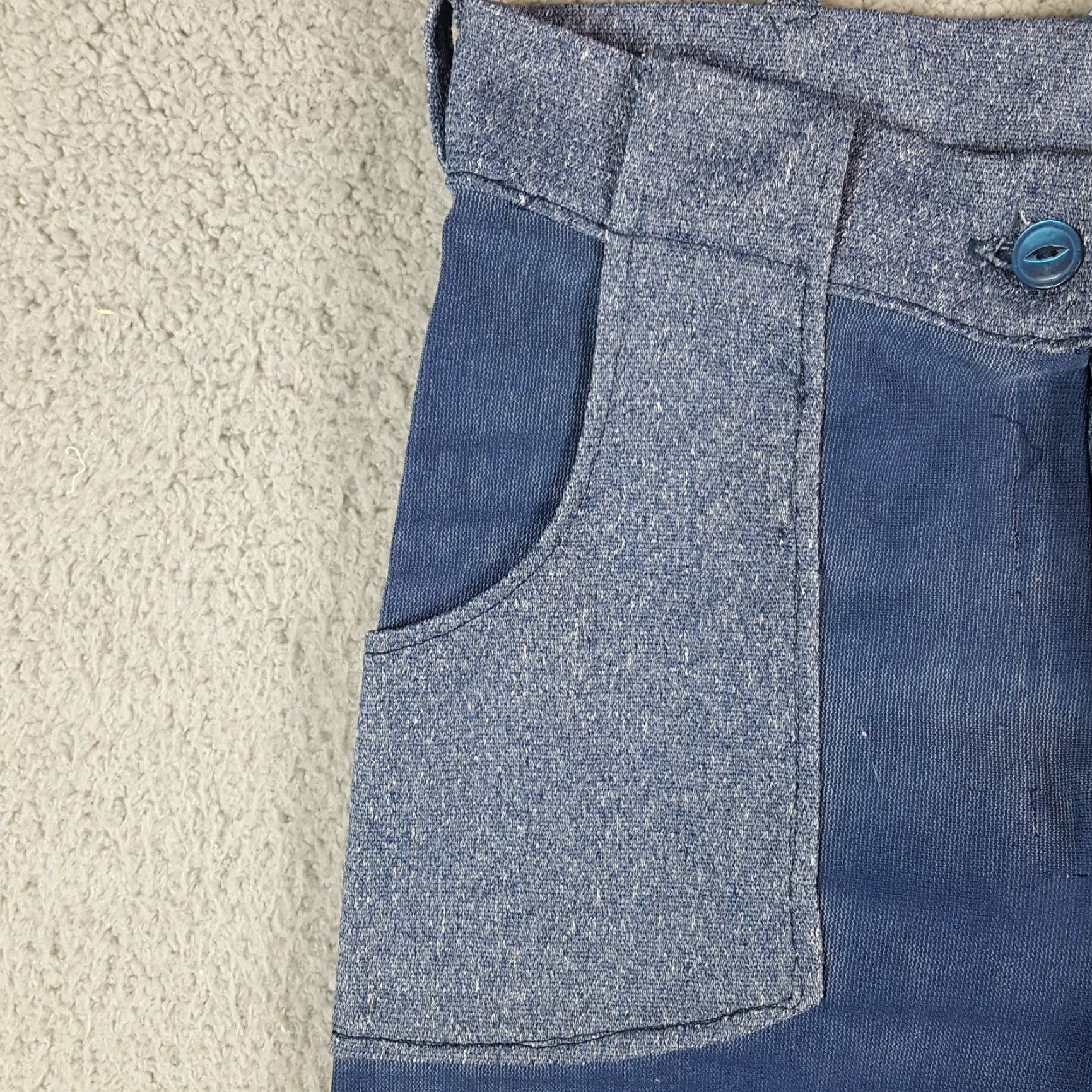 Denime Vintage 60s 70s Flared Denim Pants Women Size S Hippie Navy Deck Western Pedal Pushers Jeans Size 28" / US 6 / IT 42 - 5 Thumbnail