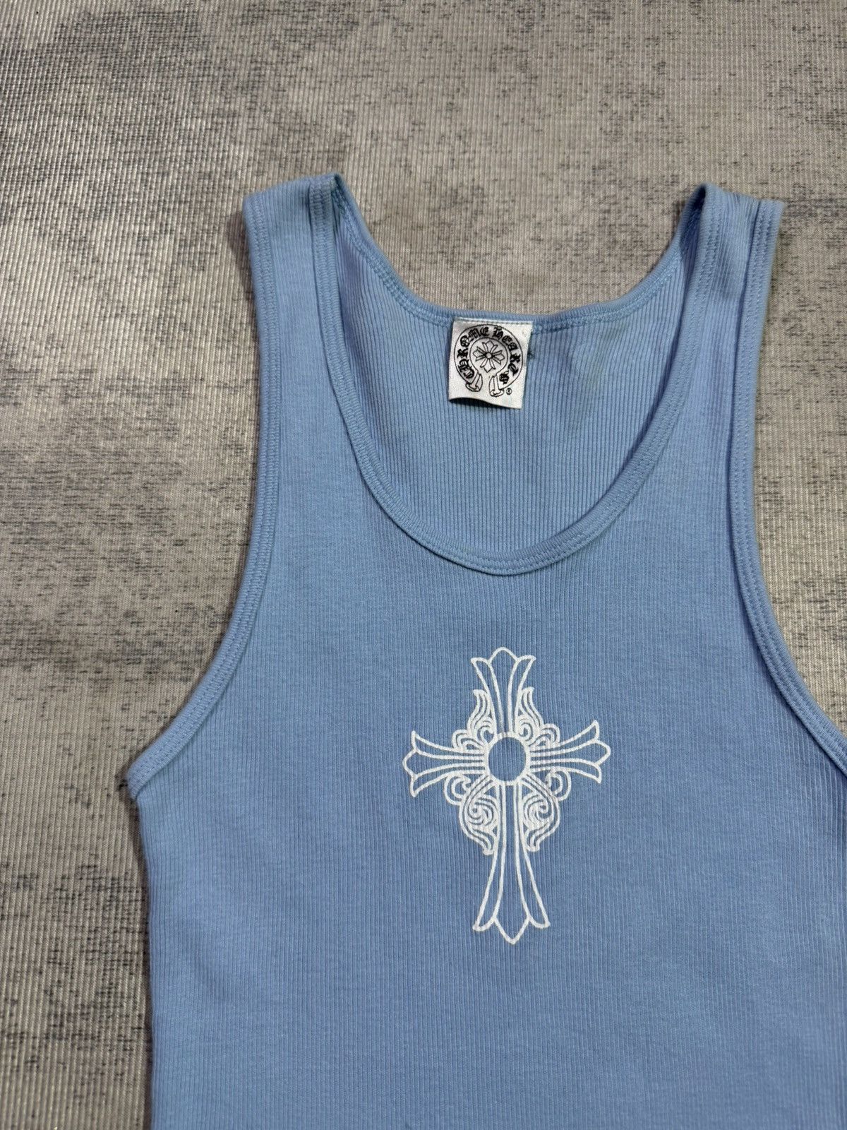 Chrome Hearts Y2K Hairy Cross Baby Blue Tanktop Size L / US 10 / IT 46 - 4 Thumbnail