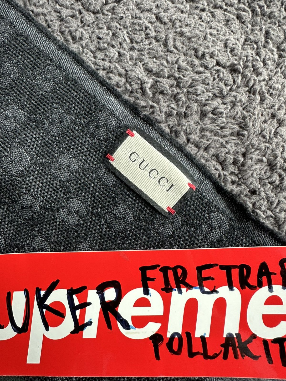 Gucci GUCCI Jacquard GG Supreme Scarf Black Size ONE SIZE - 6 Thumbnail