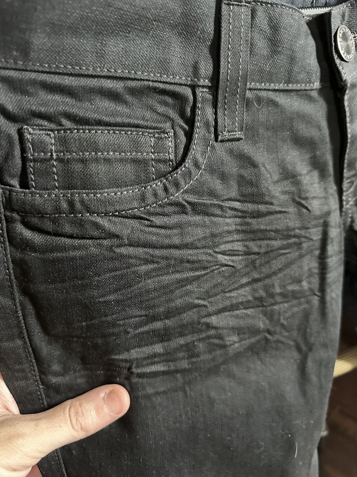 Jean Paul Gaultier Vintage studded flared black denim jeans NWT Size 31" - 3 Thumbnail