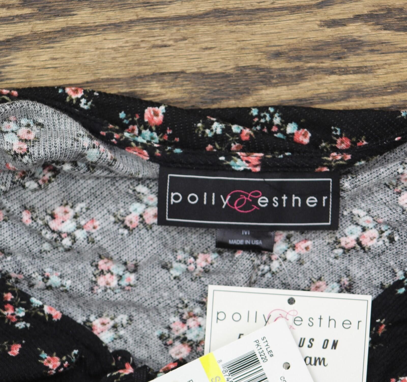 Other Nwt Polly & Esther Tunic Tie Front Shirt Top Black Multi M Size M / US 6-8 / IT 42-44 - 4 Thumbnail