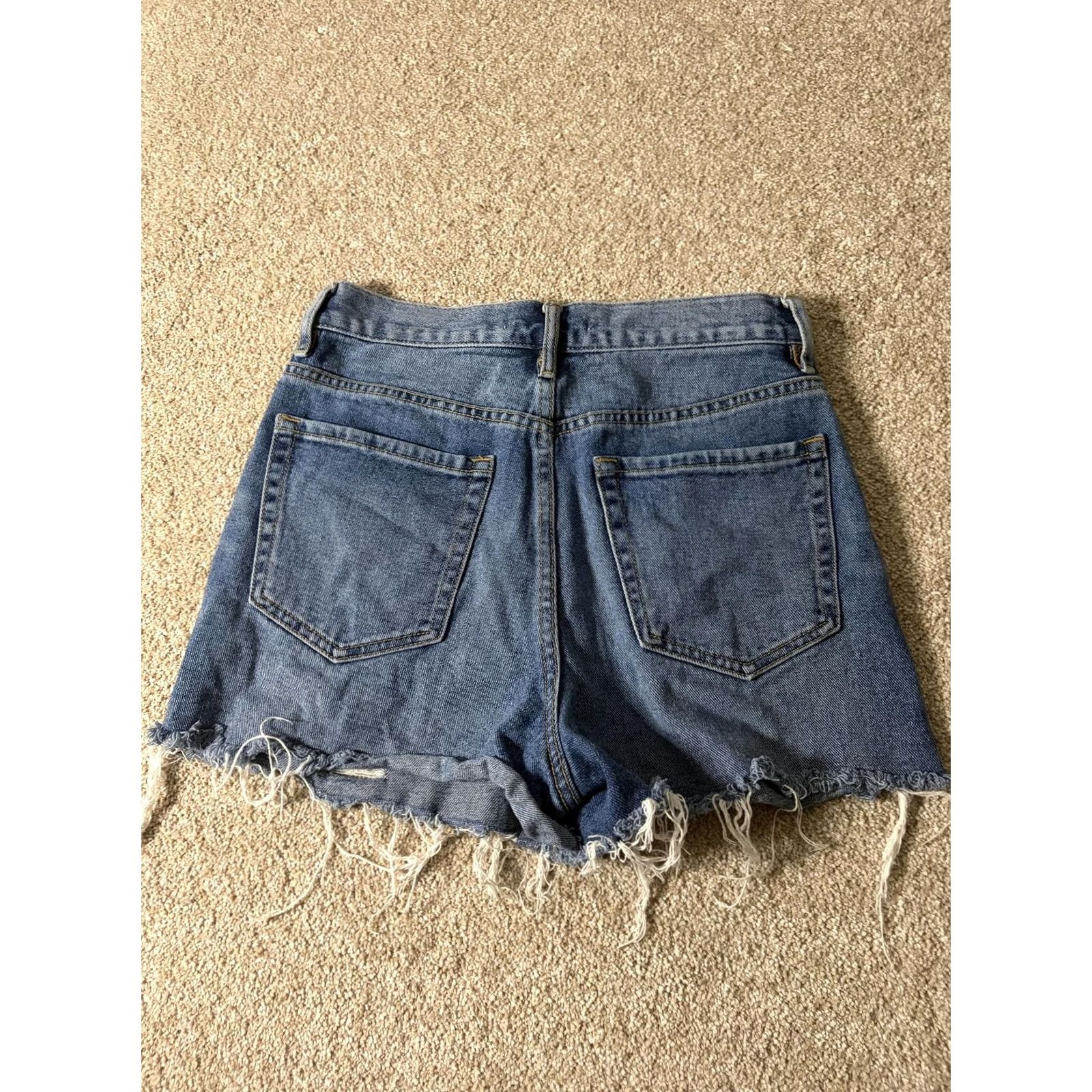 Pacsun VINTAGE PacSun Womens Shorts Blue Denim Ultra High Rise Cutoff Ripped Frayed 26 Size 26" / US 2 / IT 38 - 5 Thumbnail