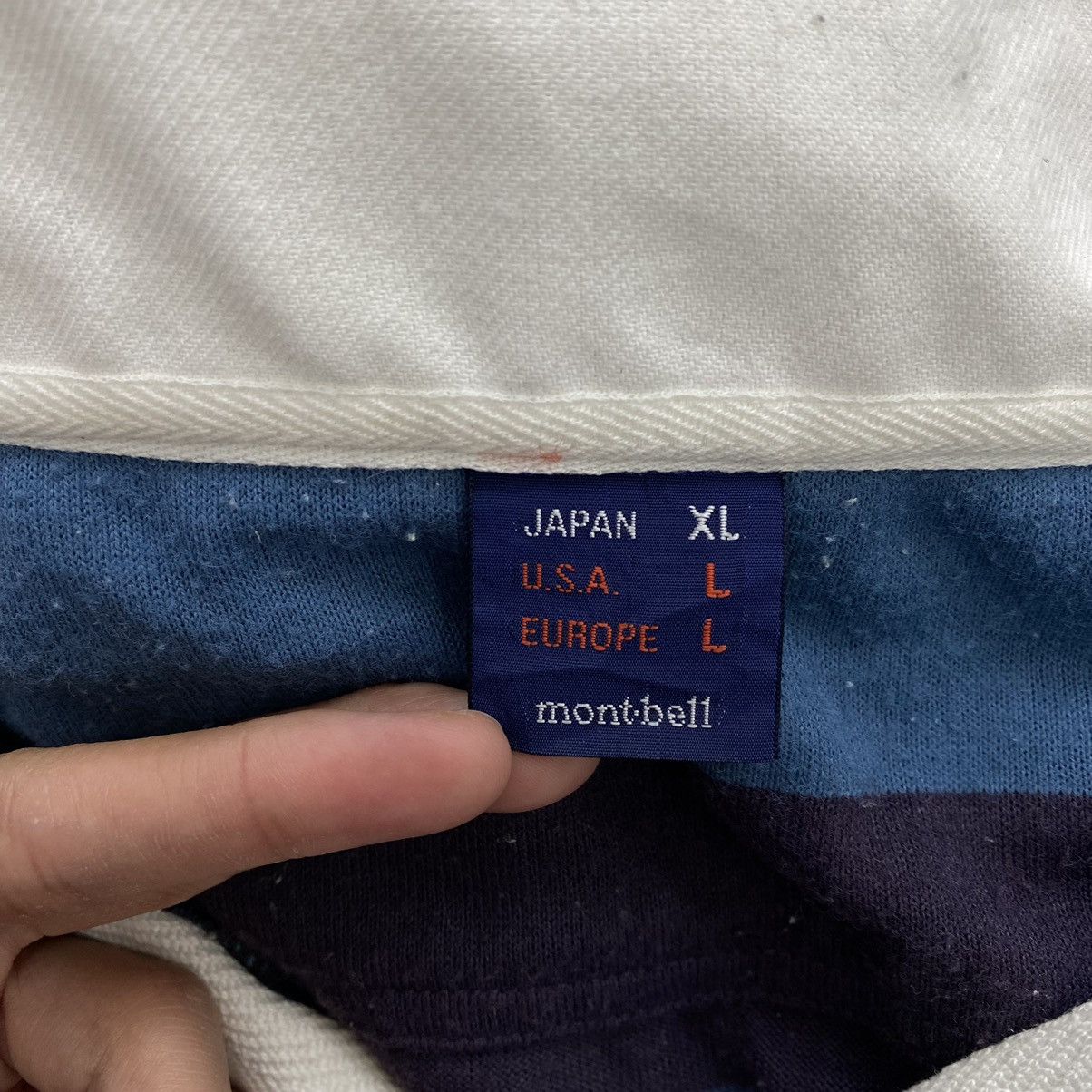 Montbell Vintage 90s MONTBELL Outdoor Blue Stripes Collar Long Sleeve Size US L / EU 52-54 / 3 - 6 Thumbnail
