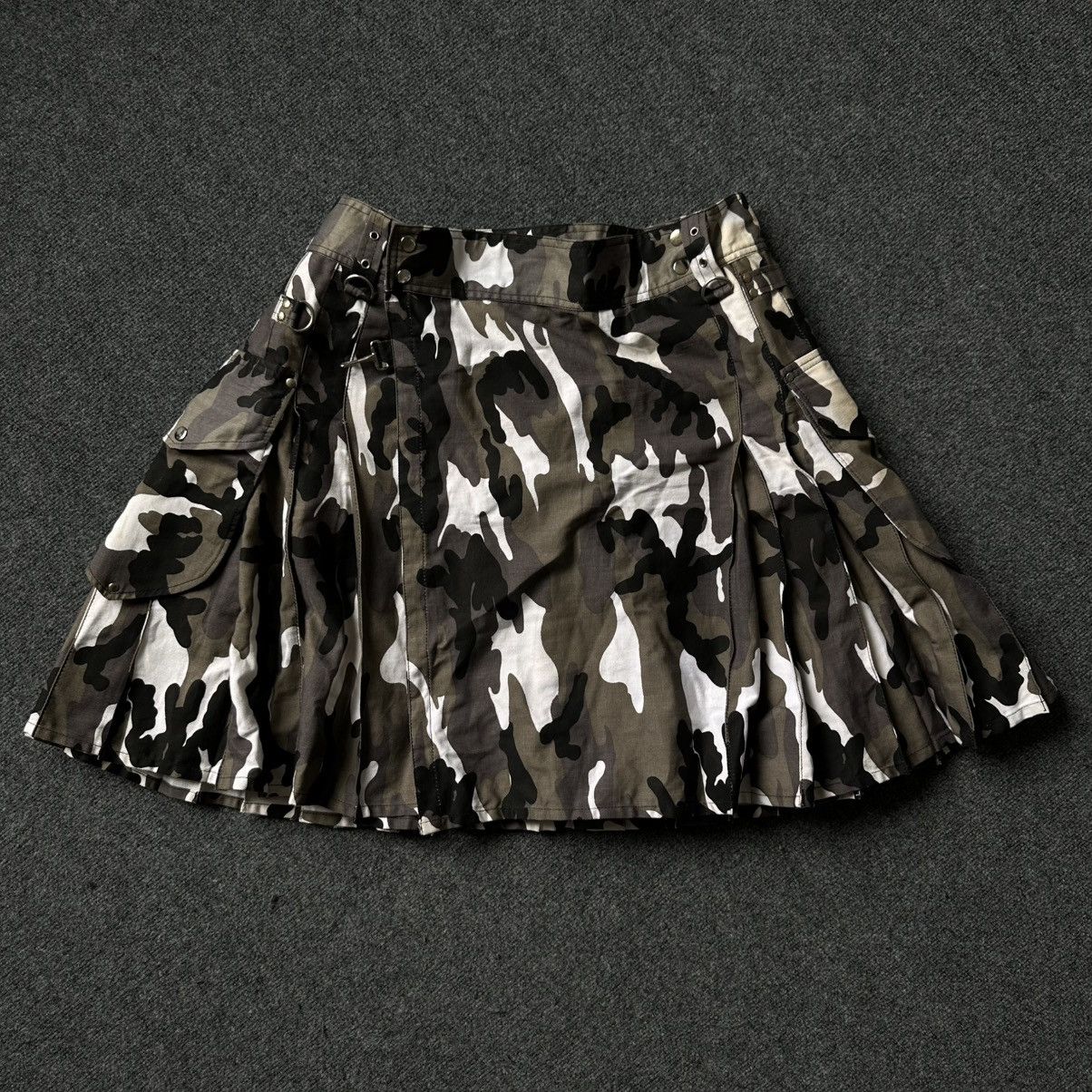 Le Grande Bleu (L.G.B.) VTG Women’s Midi Skirt Camo Military Pop Punk Gothic Size 32" / US 10 / IT 46 - 3 Thumbnail