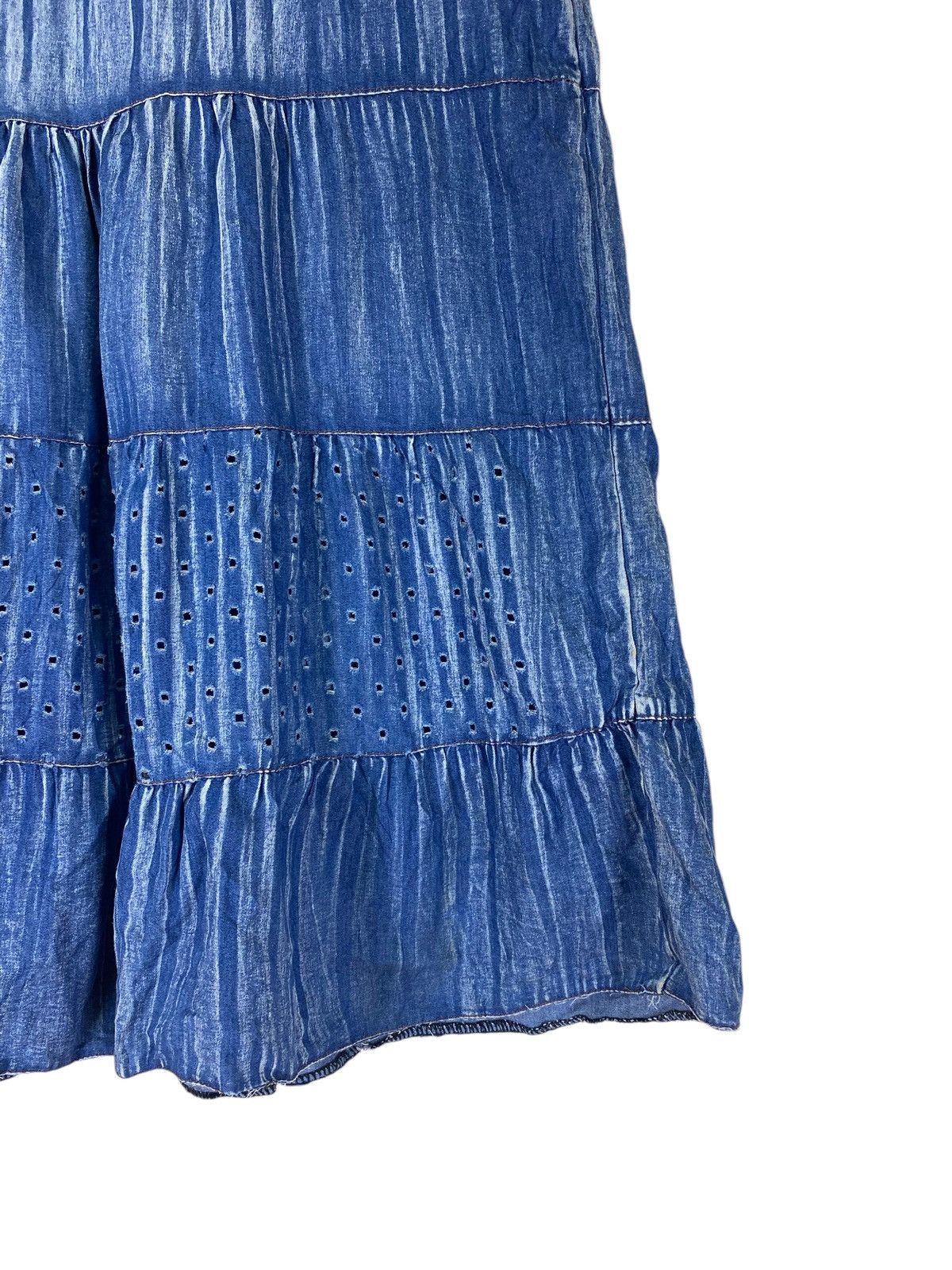 Japanese Brand × Seditionaries Japanese Homemade Distressed Blue Skirt Size 34" / US 12 / IT 48 - 3 Thumbnail