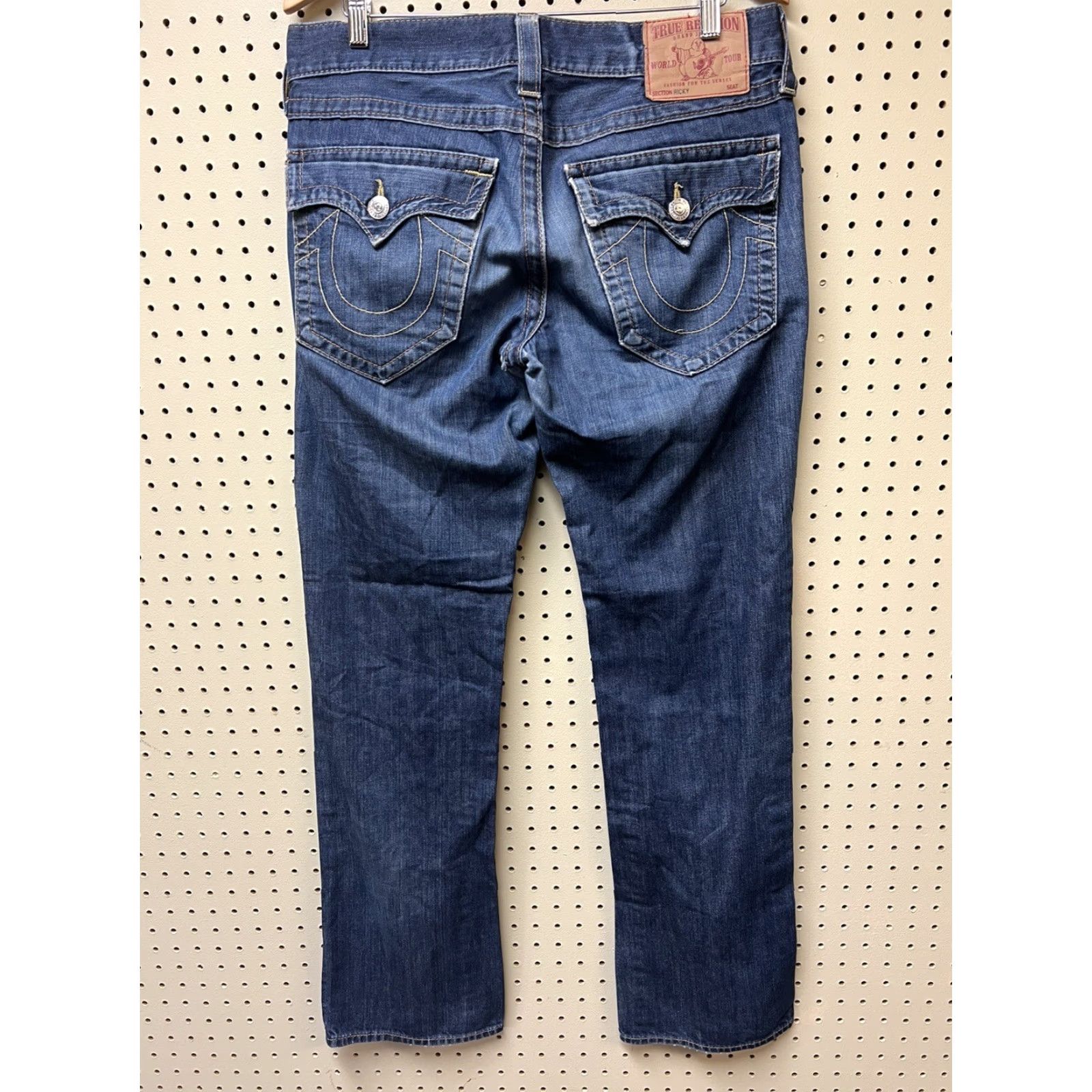 True Religion VINTAGE True Religion Ricky Denim Jeans 35x33 Men Jeans Distressed 100% Cotton USA Blue Size US 35 - 2 Thumbnail