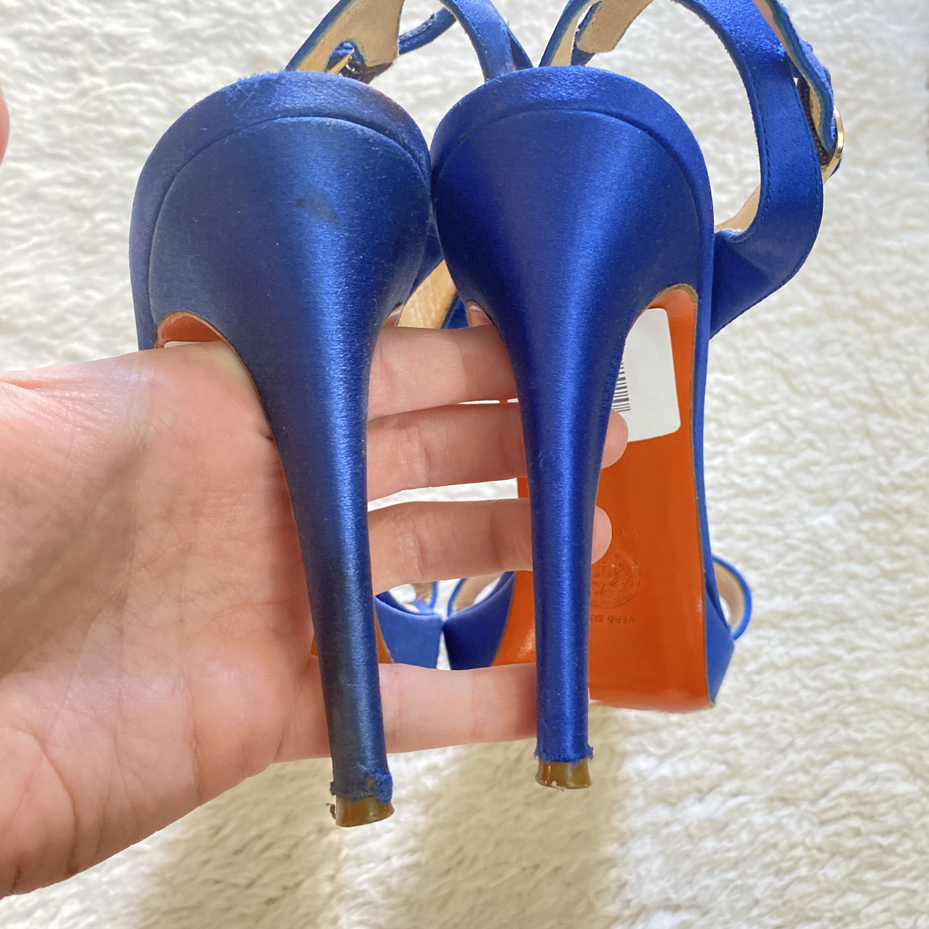 Versace Versace S/S 2008 Blue Silk Tassel Heels – Open Toe Sandals Size US 8 / IT 38 - 19 Thumbnail