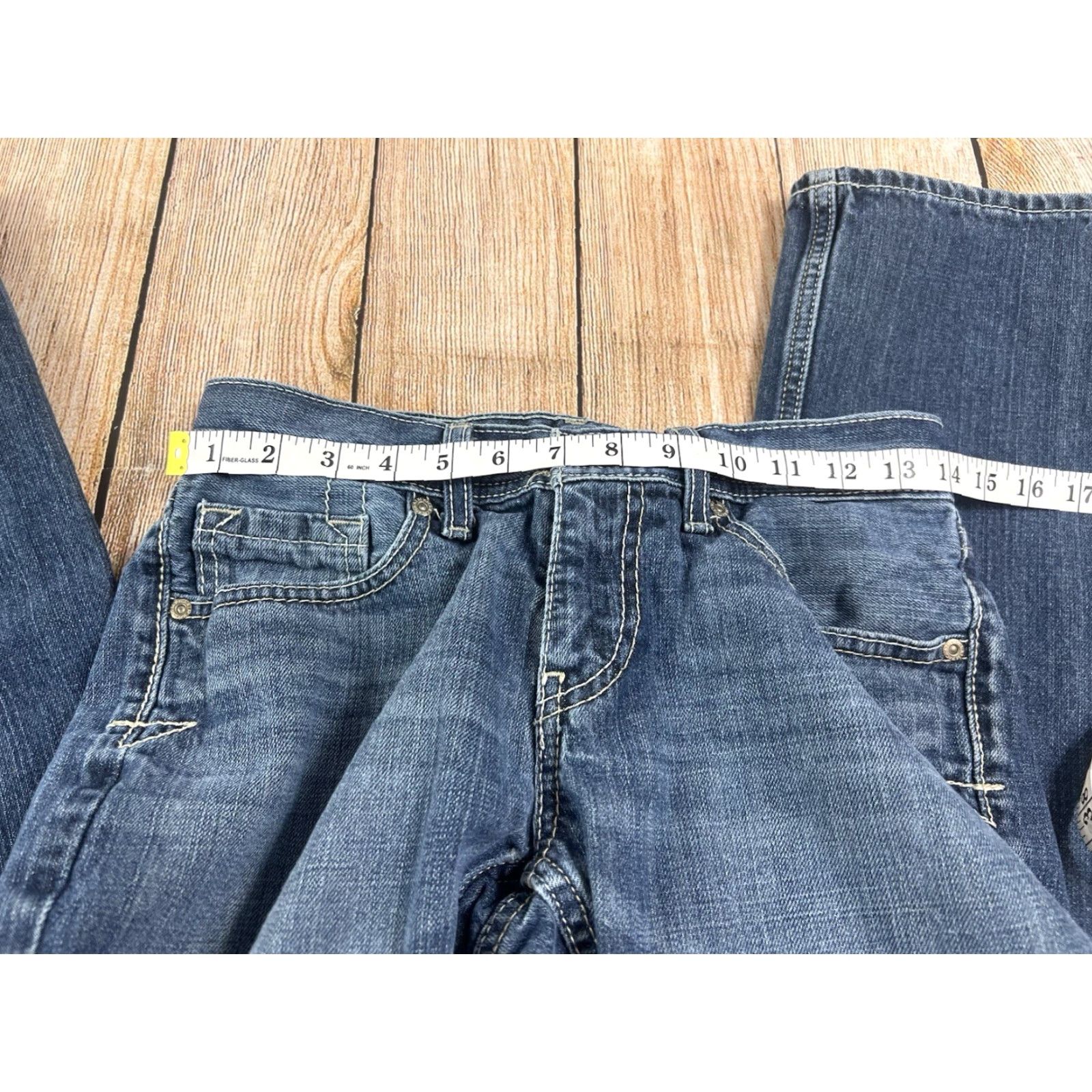 Denime ReClaim Jeans Bootcut Denim Blue 28x31 Mens Regular Modern Fit Badged ReClaim Distressed Good condition Size US 28 / EU 44 - 8 Thumbnail