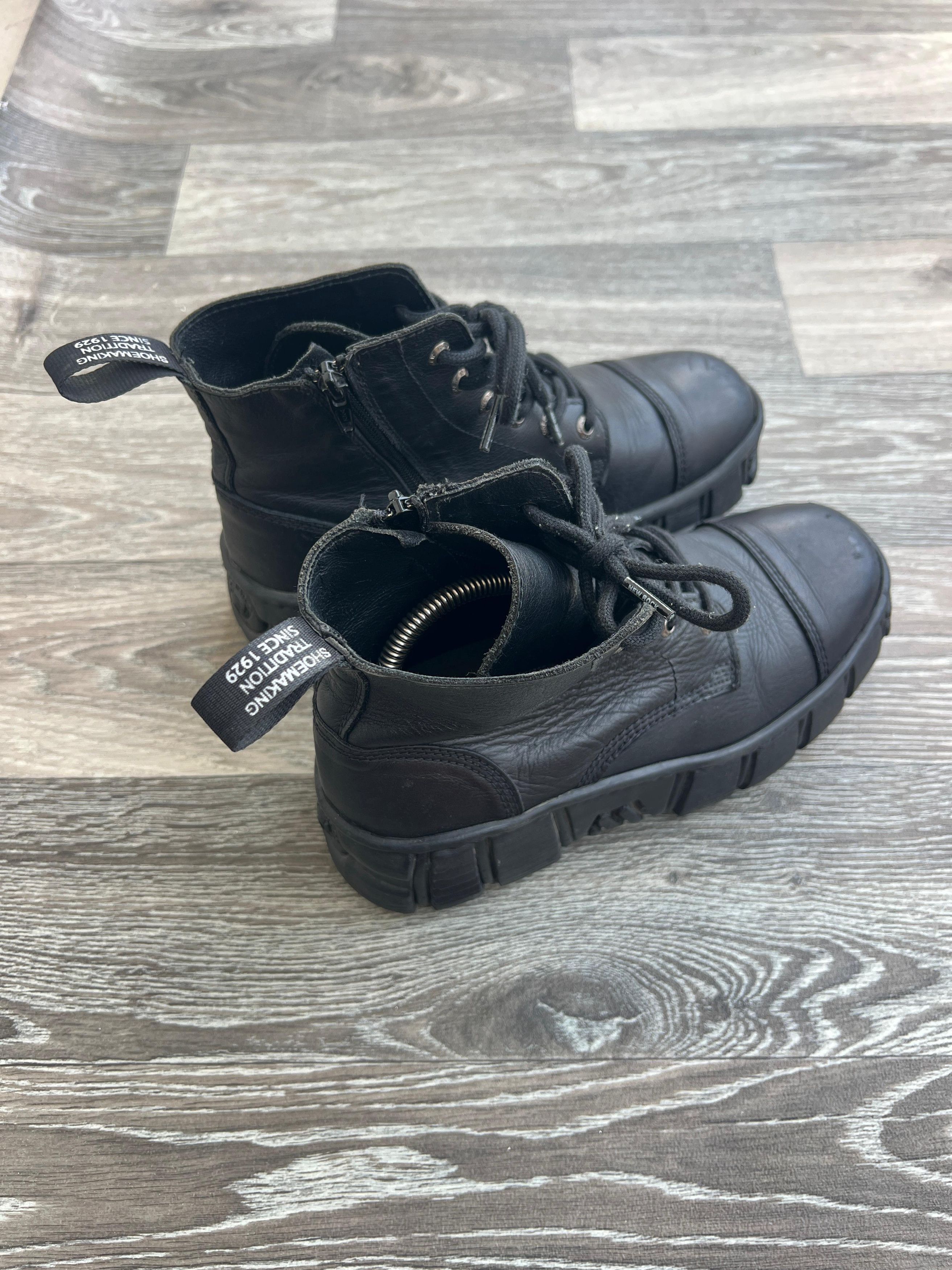 New Rock New Rock Black Leather Boots Size US 7 / EU 40 - 3 Thumbnail