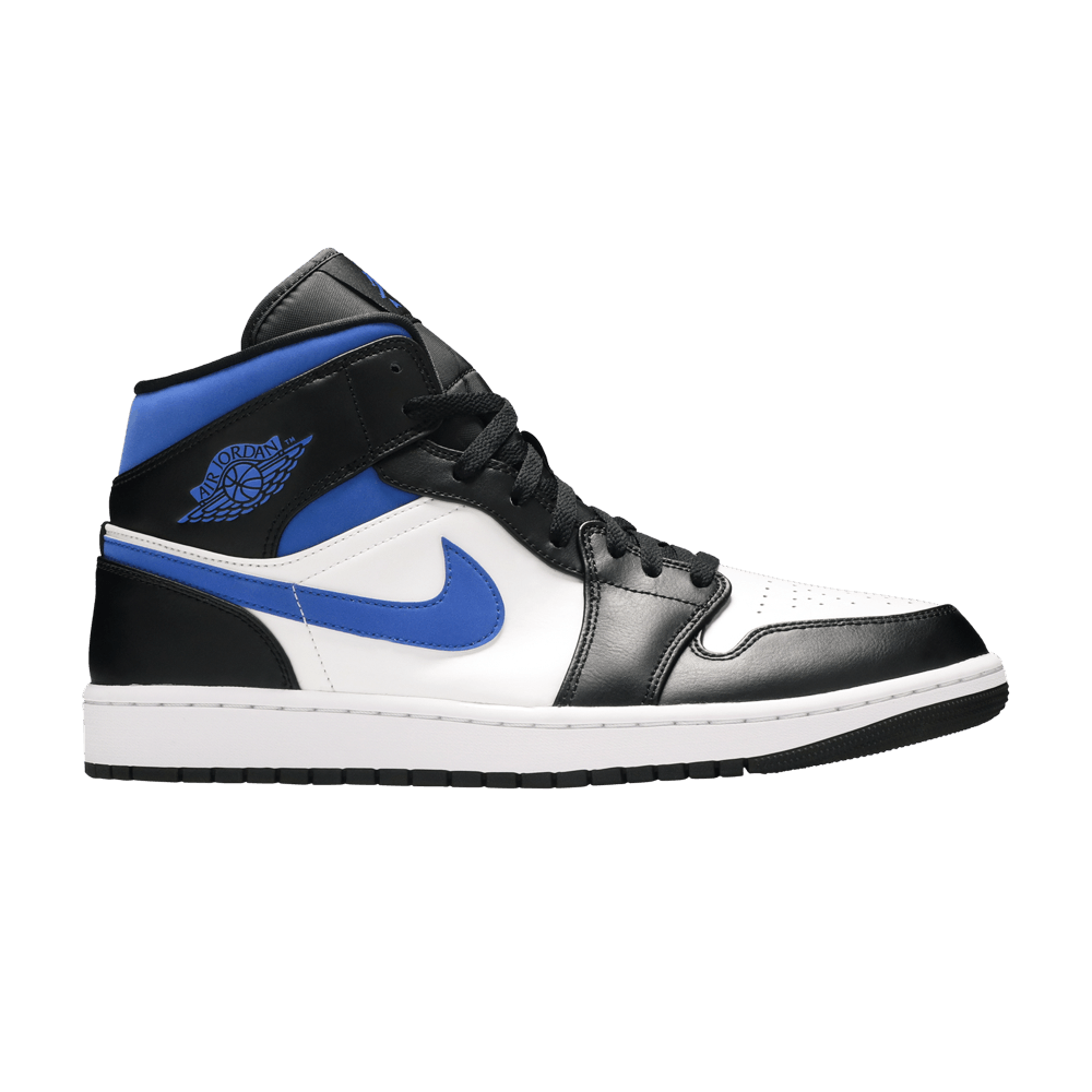 image of Air Jordan 1 Mid Racer Blue Shoes in White, Men's (Size 14)