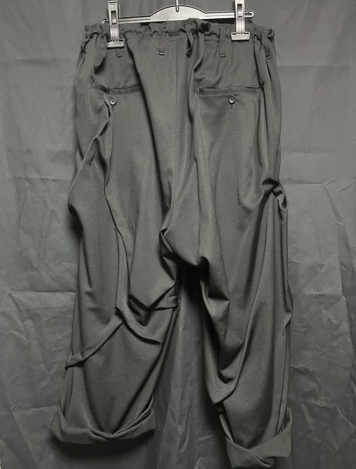Yohji Yamamoto Yohji Yamamoto Pour Homme Wool Thick Wide Random Tuck Pants Size US 34 / EU 50 - 16 Thumbnail