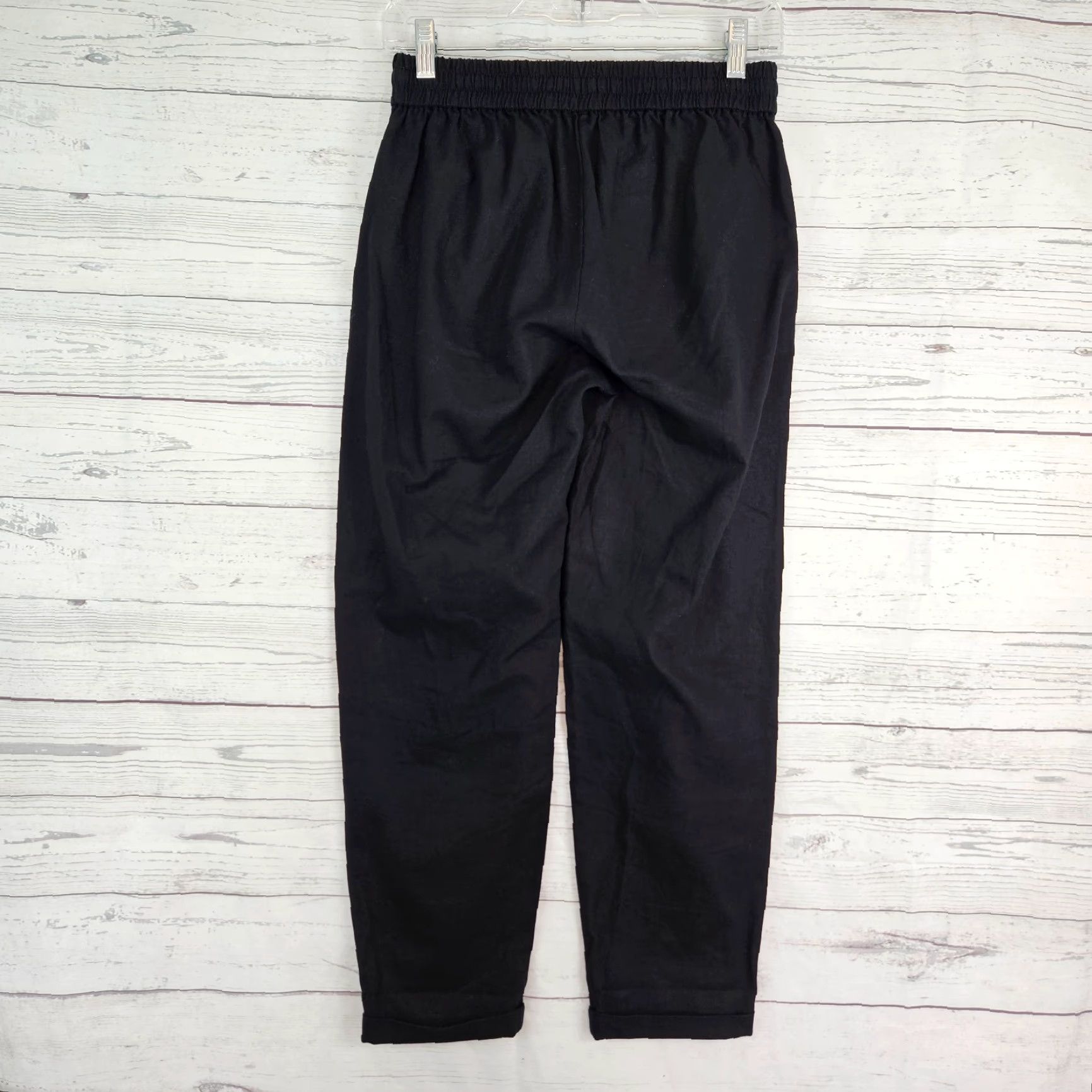 J.Crew J.CREW Womens Cropped Pants Sz 0 Black Mid Rise Linen Blend Cuffed Shirt? Size 25" / US 0 / IT 36 - 3 Thumbnail