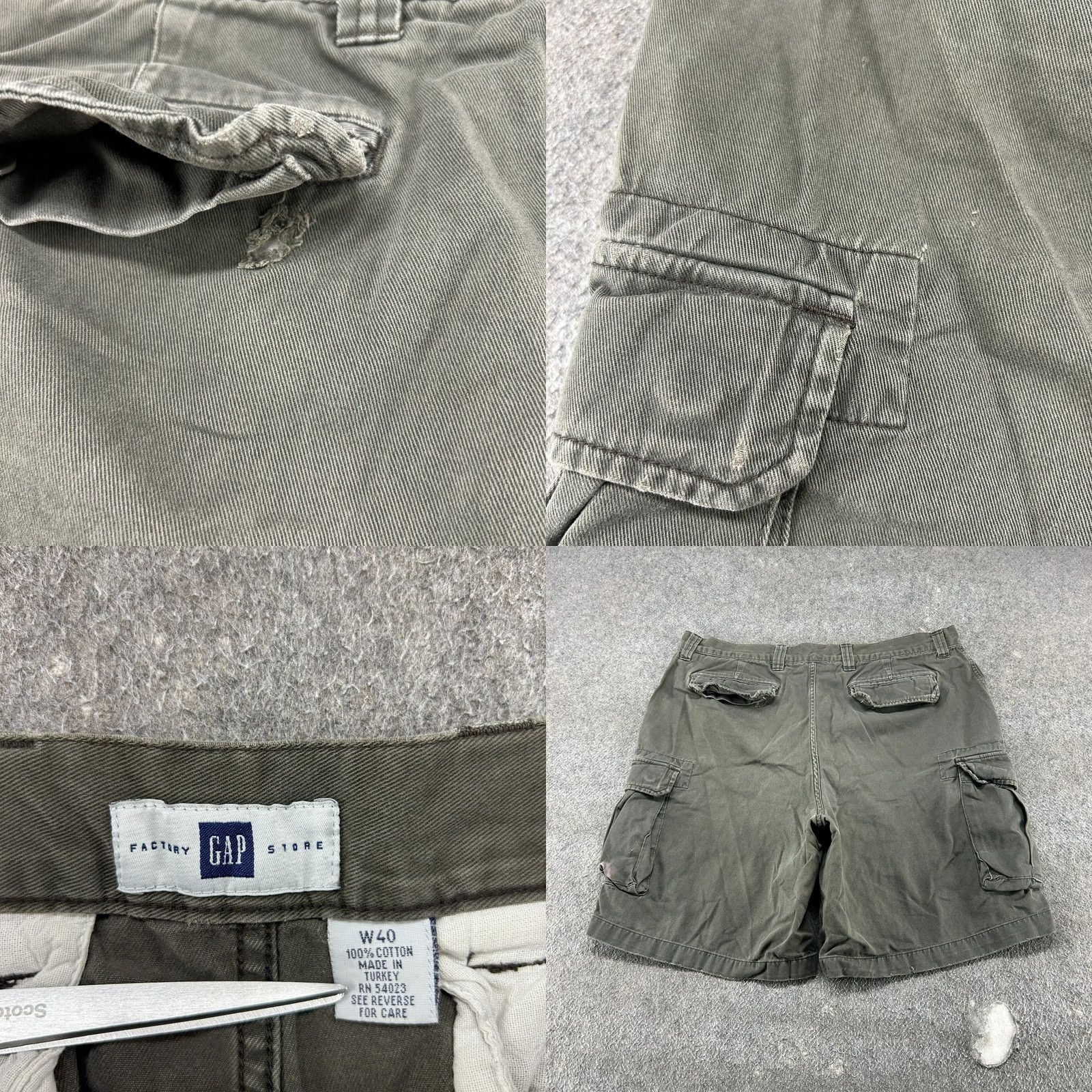 Gap Gap Shorts Mens 40 Green Cargo Cotton Pockets Baggy Utility Paratrooper 90s Shirt? Size US 40 / EU 56 - 9 Thumbnail