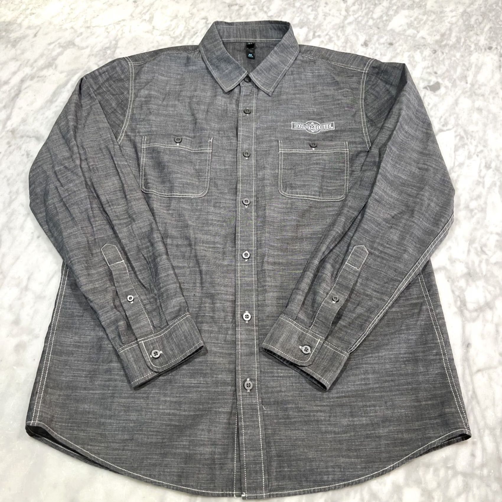 Vintage Drambuie Long Sleeve Shirt District Threads Mens Large Gray Pockets Embroidered Logo Button-Up Shirt Size US L / EU 52-54 / 3 - 4 Thumbnail