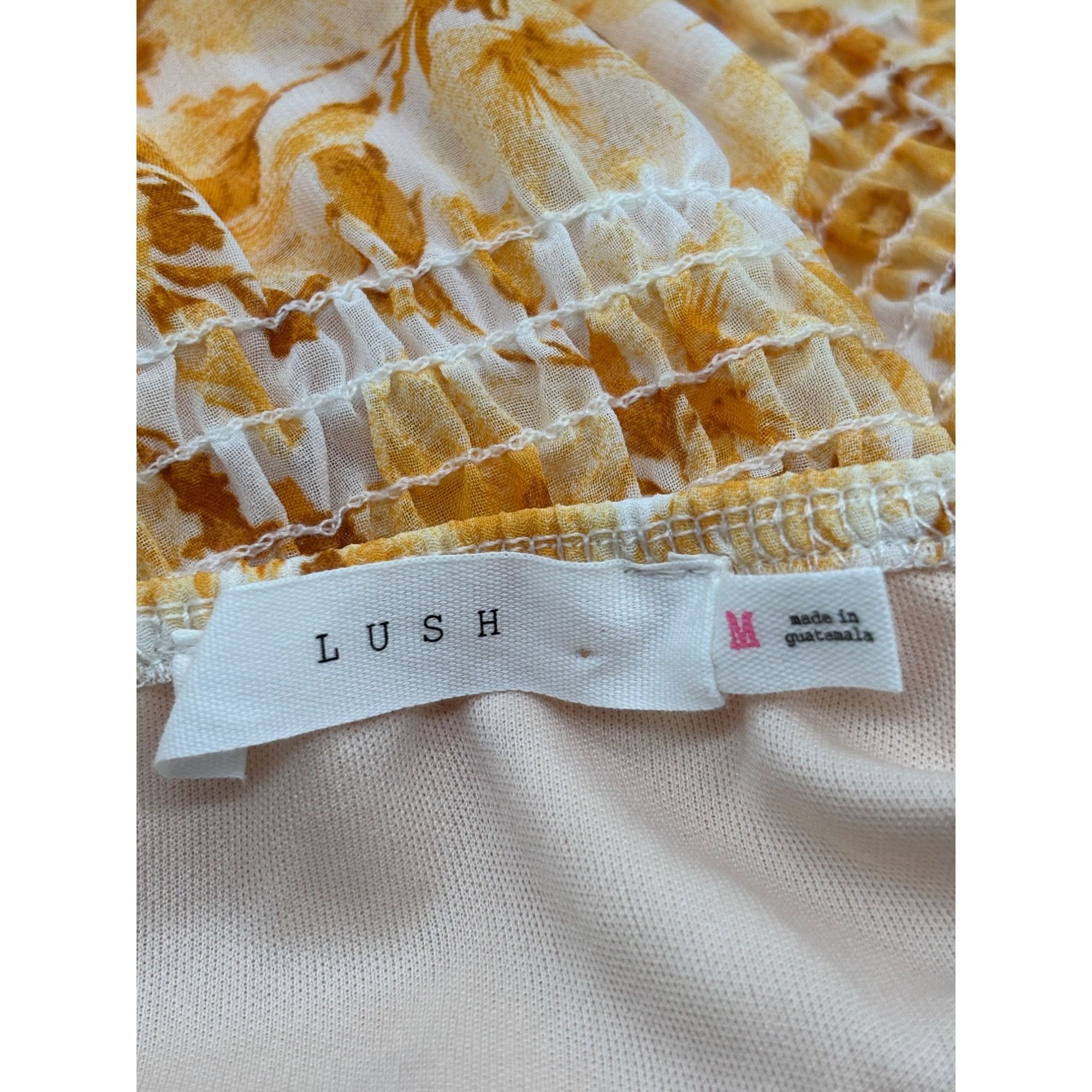 Other Lush Floral Tie Front Tank Top Gold Brown, Sz. M Size M / US 6-8 / IT 42-44 - 7 Thumbnail