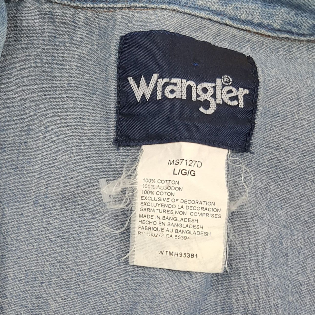 Vintage × Wrangler Vintage Wrangler USA American Fashion Style Denim Shirt Size US XL / EU 56 / 4 - 5 Thumbnail