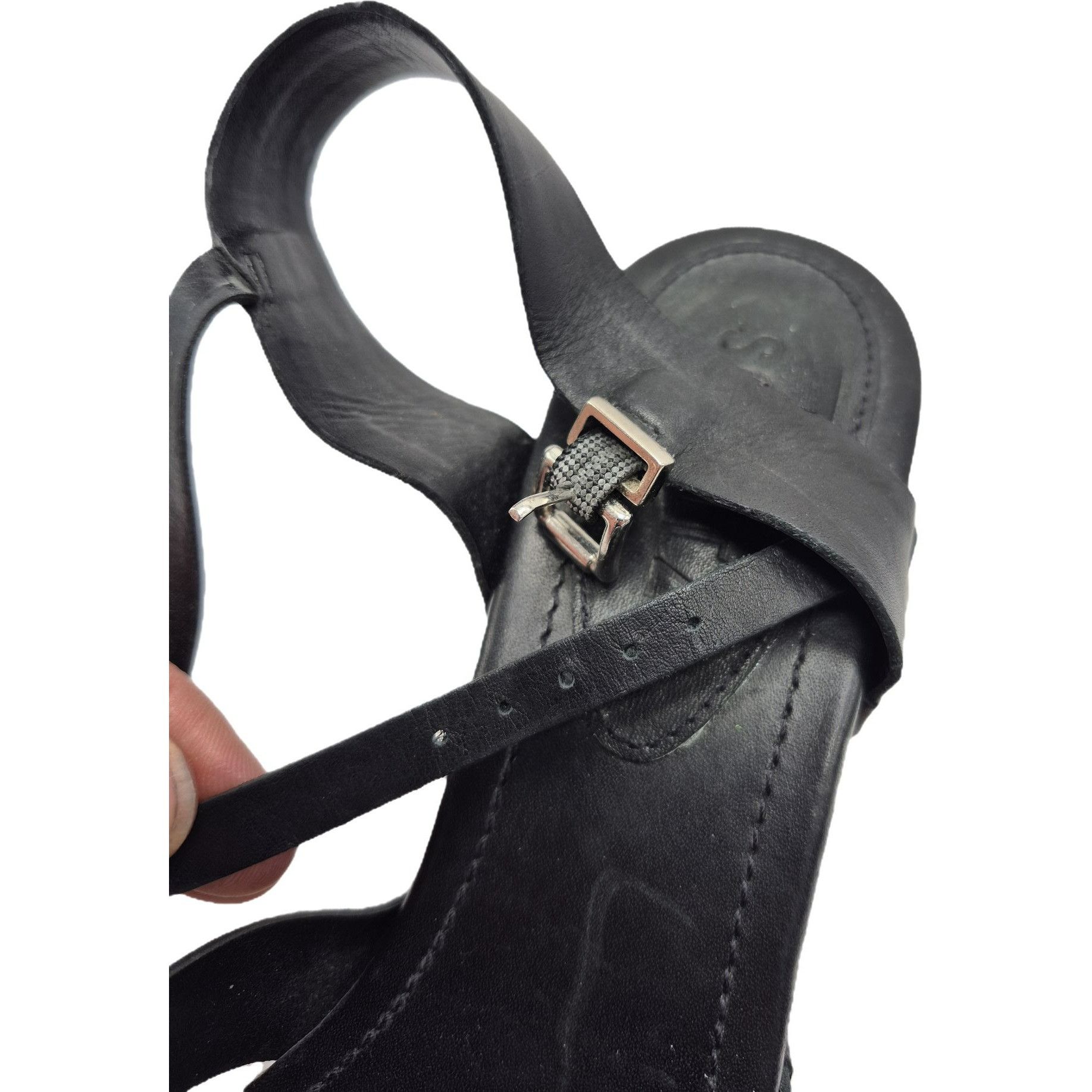SCHUTZ Schutz Gaylah Black Platform Sandals Block Heels Women's 7.5 Size US 7.5 / IT 37.5 - 5 Thumbnail