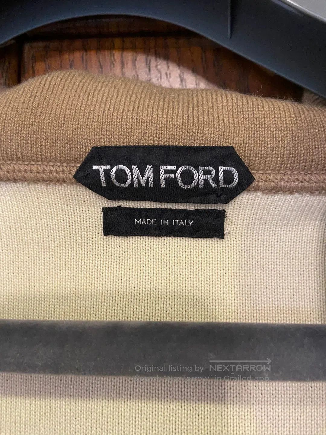 Tom Ford Beige Zip-Up Hoodie with Contrast Panels. Size US M / EU 48-50 / 2 - 5 Thumbnail