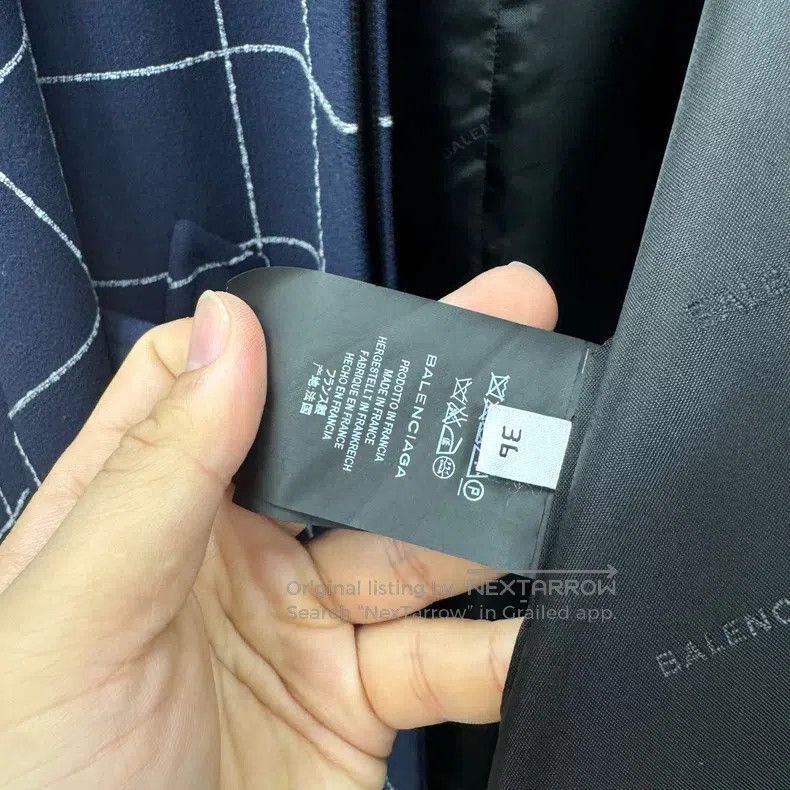 Balenciaga Balenciaga Navy blue checkered cloak coat Size XS / US 0-2 / IT 36-38 - 7 Thumbnail