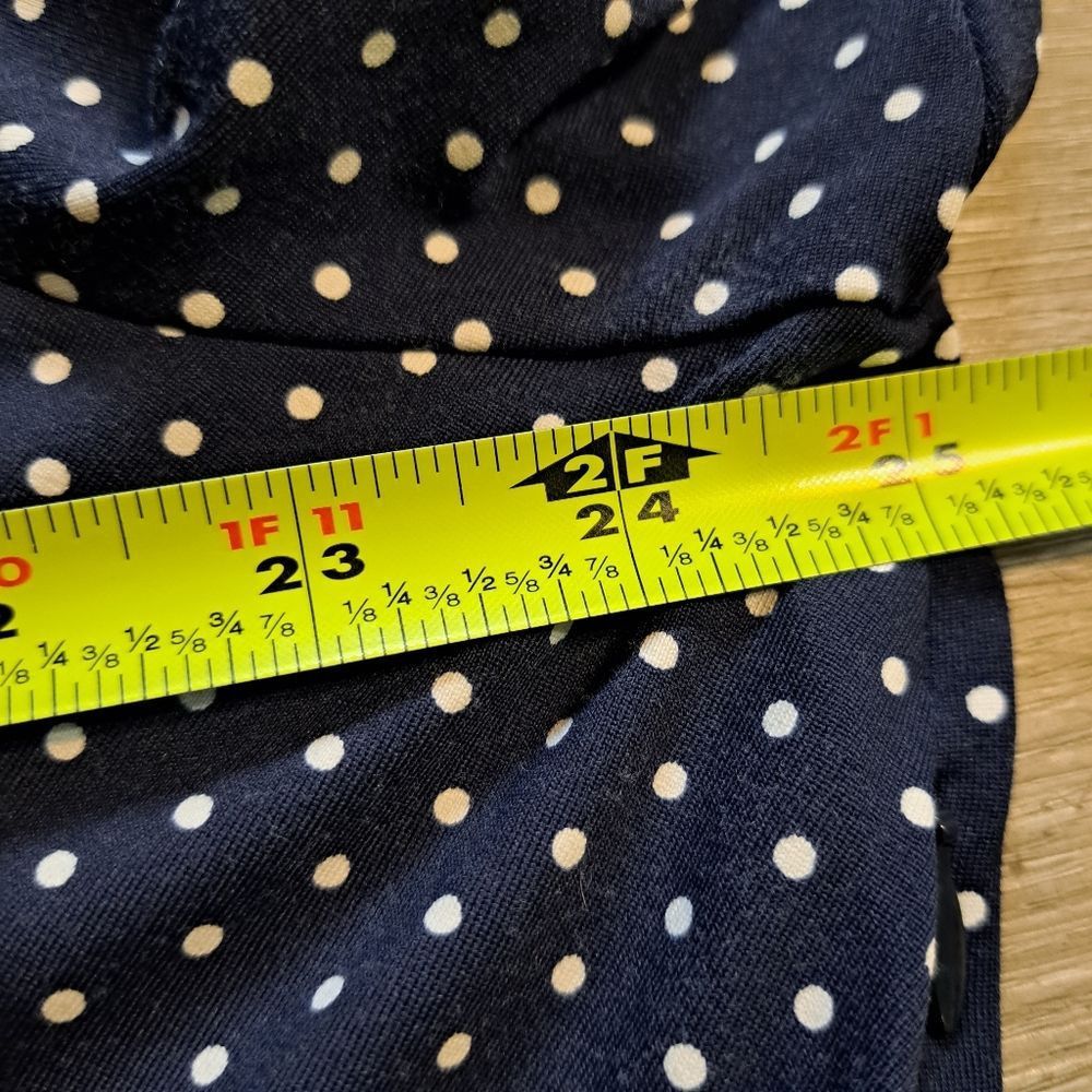 Other Talbots Polka Dot Print Faux Wrap Stretch Fabric Navy/White Size 3XL / US 20-22 - 9 Thumbnail