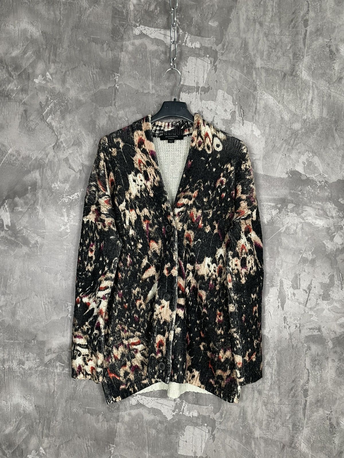 Allsaints AllSaints Cotton Oversized Mesh Y2K Coloured Cardigan Size US XS / EU 42 / 0 - 1 Thumbnail