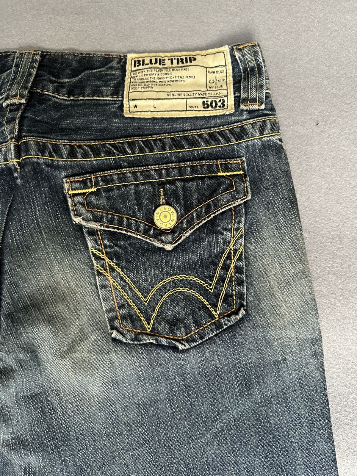 Japanese Brand FLARE Edwin 503 Low Rise Design Denim Size US 31 - 14 Thumbnail