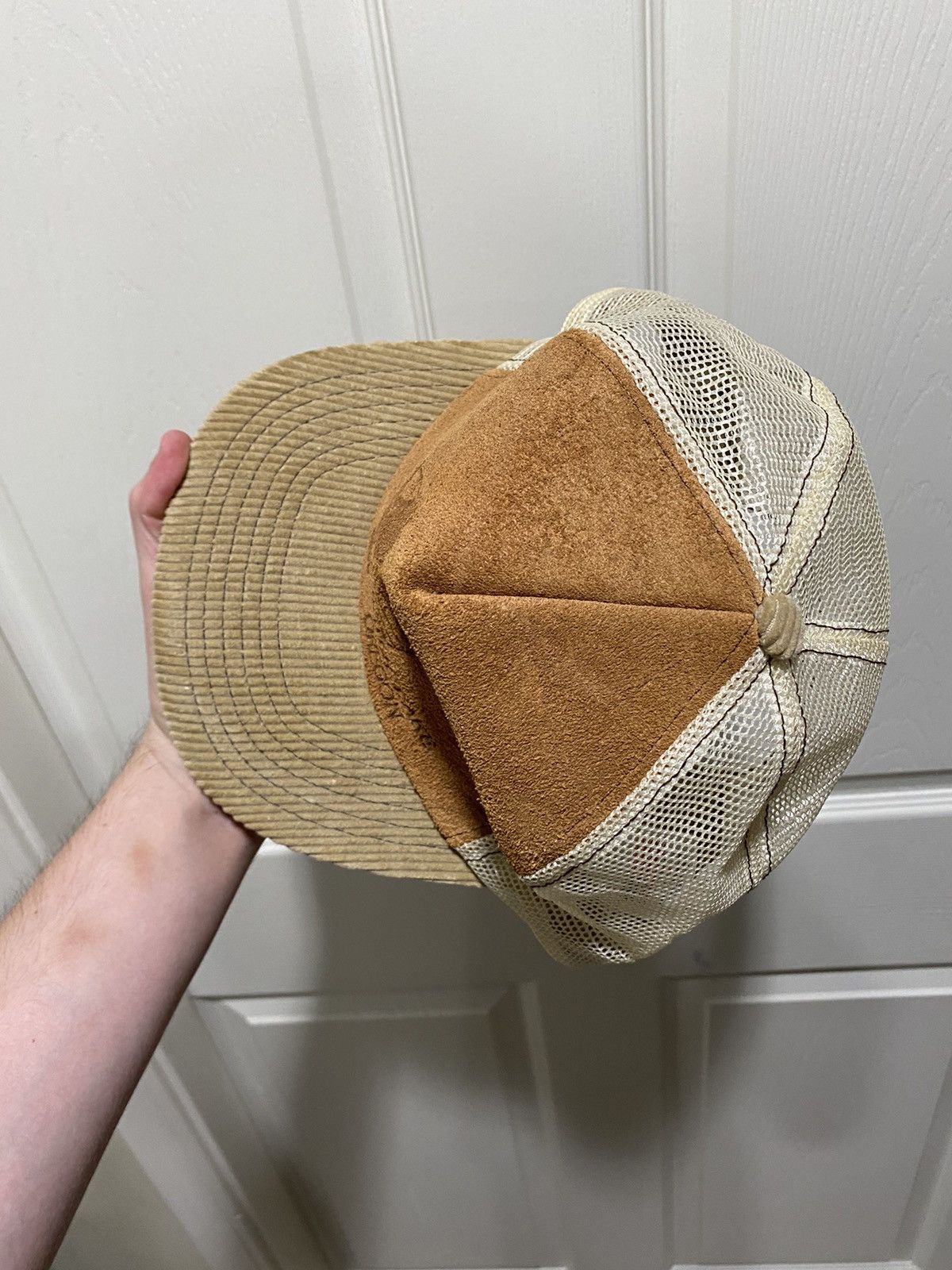 Vintage Vintage 80s Crater Lake Corduroy Trucker Hat Size ONE SIZE - 3 Thumbnail