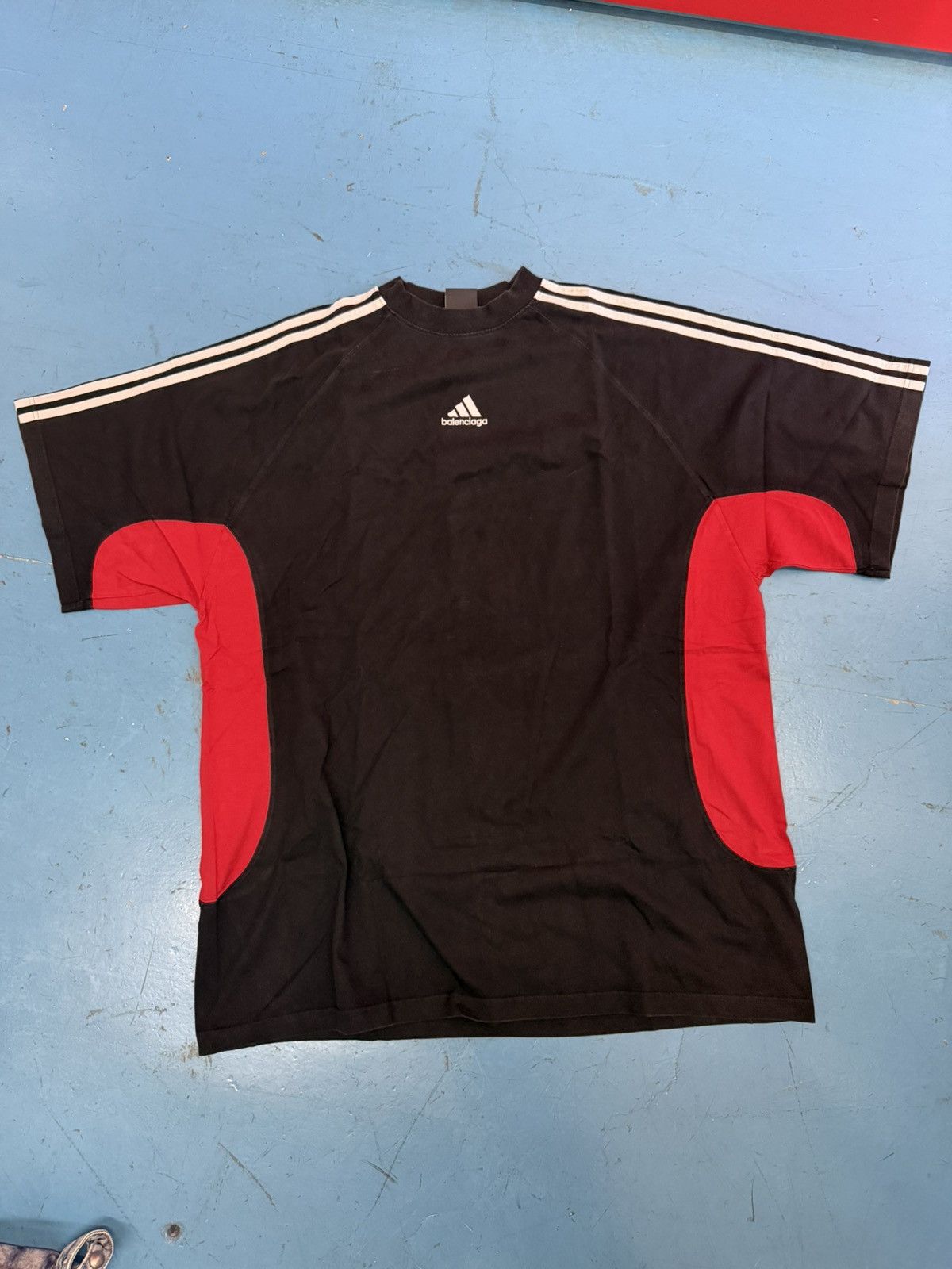 Adidas × Balenciaga SS23 Balenciaga Adidas Black Red Panelled T