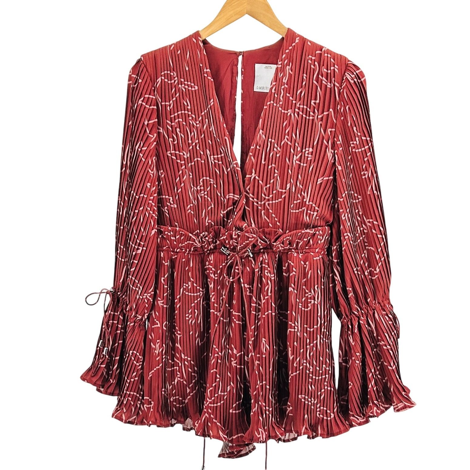 Other C/Meo Collective Red Dream Chaser Sexy Micro Pleat Playsuit Size 34" / US 12 / IT 48 - 1 Thumbnail