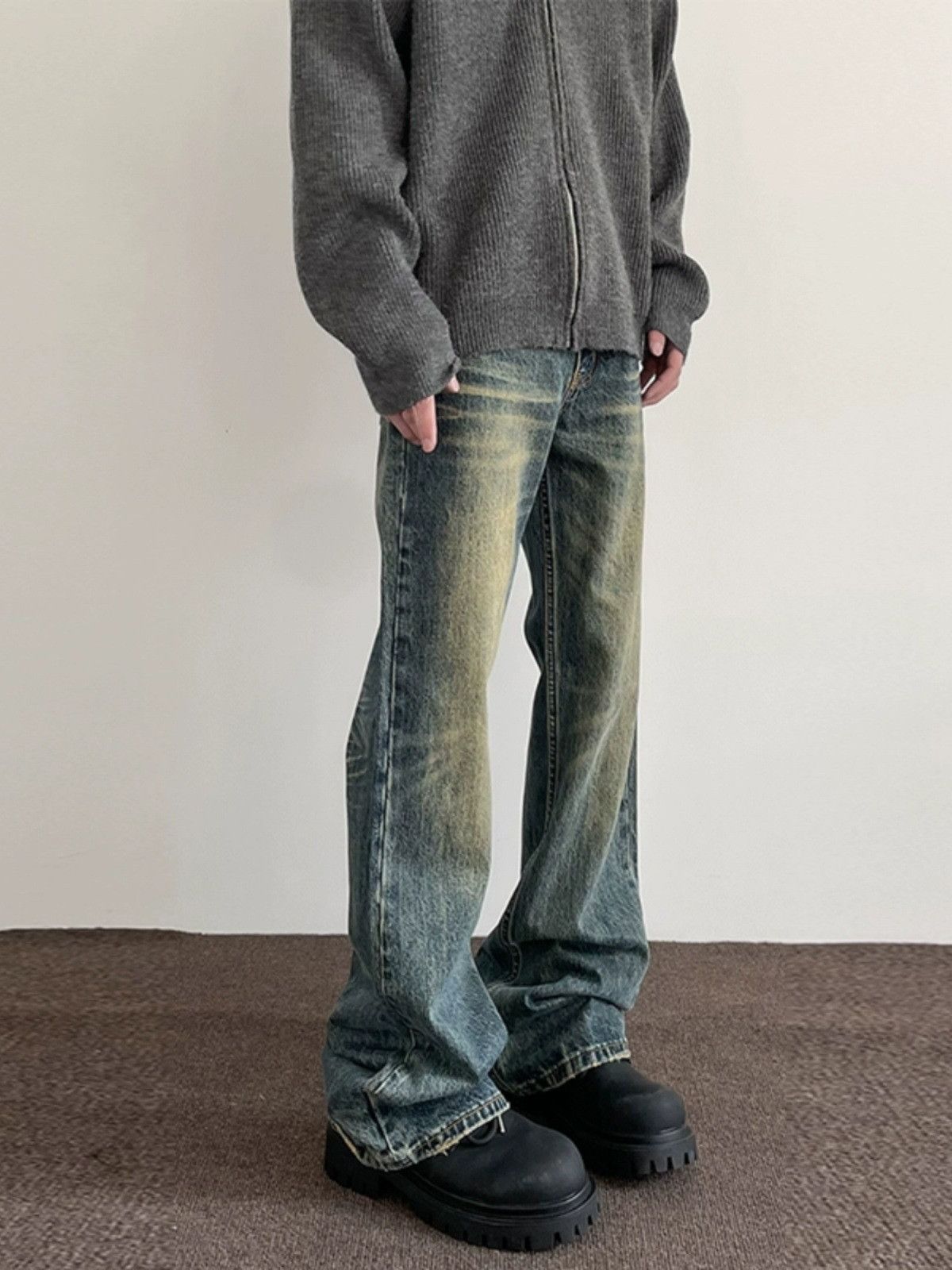 Japanese Brand Retro loose high street micro flared jeans Size US 32 / EU 48 - 6 Thumbnail