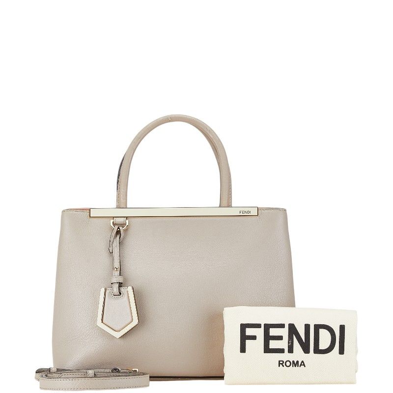 Fendi Fendi Fendi Leather 2Jours Handbag Gray Leather Handbag in Very Good Condition Size ONE SIZE - 1 Thumbnail