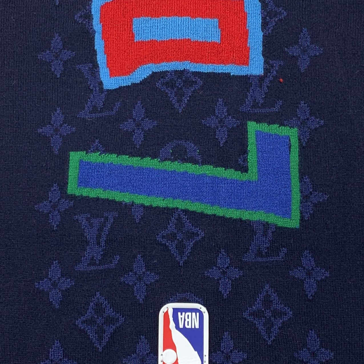Louis Vuitton Louis Vuitton x NBA Wool Logo Scarf Navy (193×28 cm) Size ONE SIZE - 2 Thumbnail