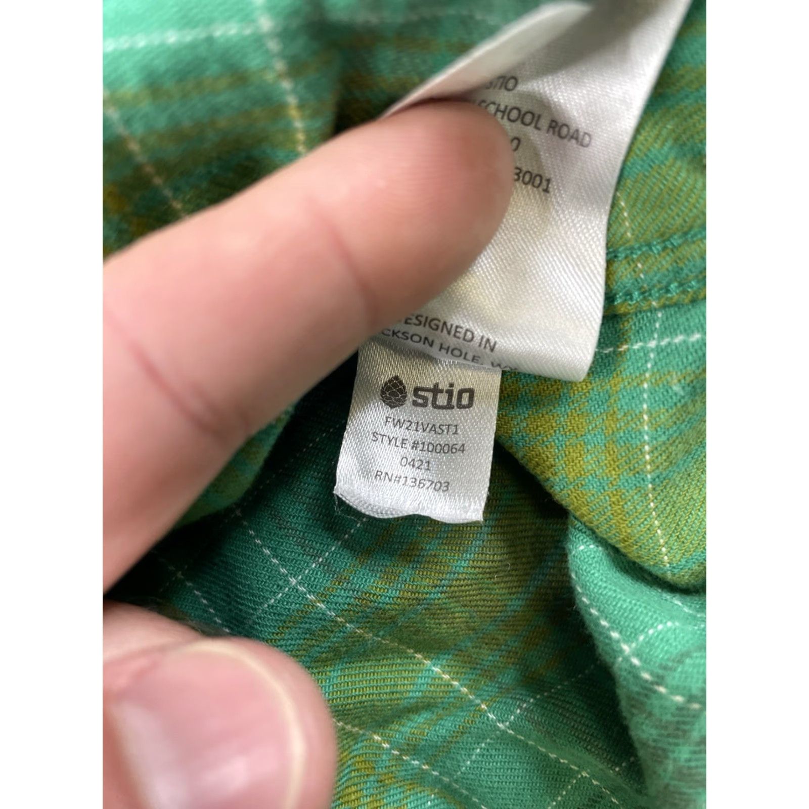 Vintage Stio Shirt Womens Small Long Sleeve Button Up Green Plaid Cotton Flannel Size S / US 4 / IT 40 - 5 Thumbnail